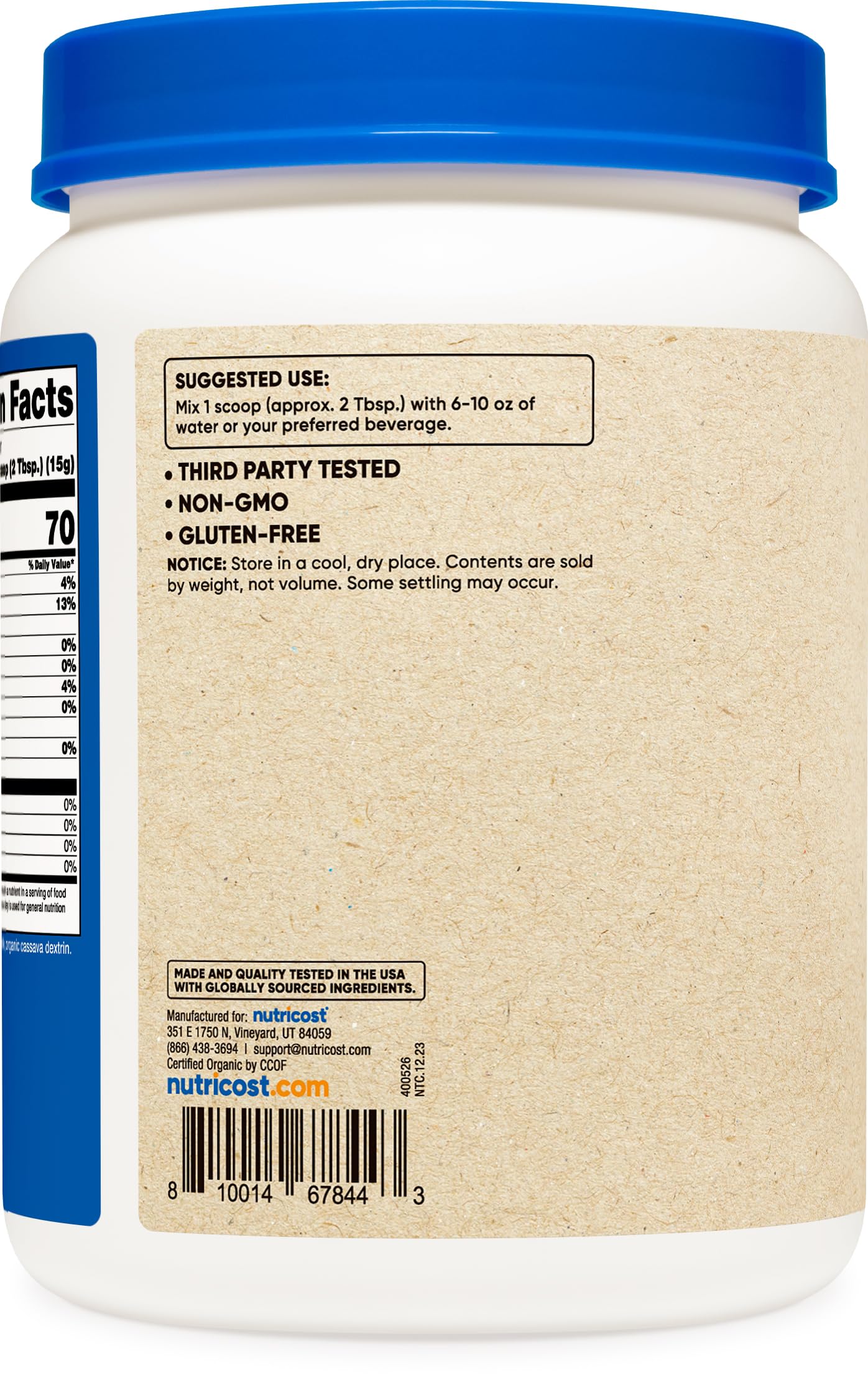 Foto 5 pulgar | Leche De Coco En Polvo Nutricost Organic 907 G Sin Ogm - Venta Internacional.