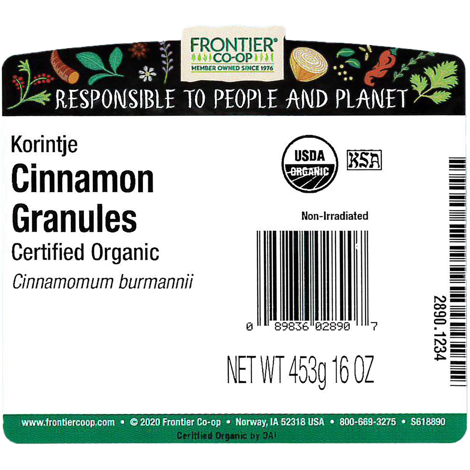 Foto 3 pulgar | Gránulos De Canela Frontier Co-op Korintje Organic 454 G - Venta Internacional.