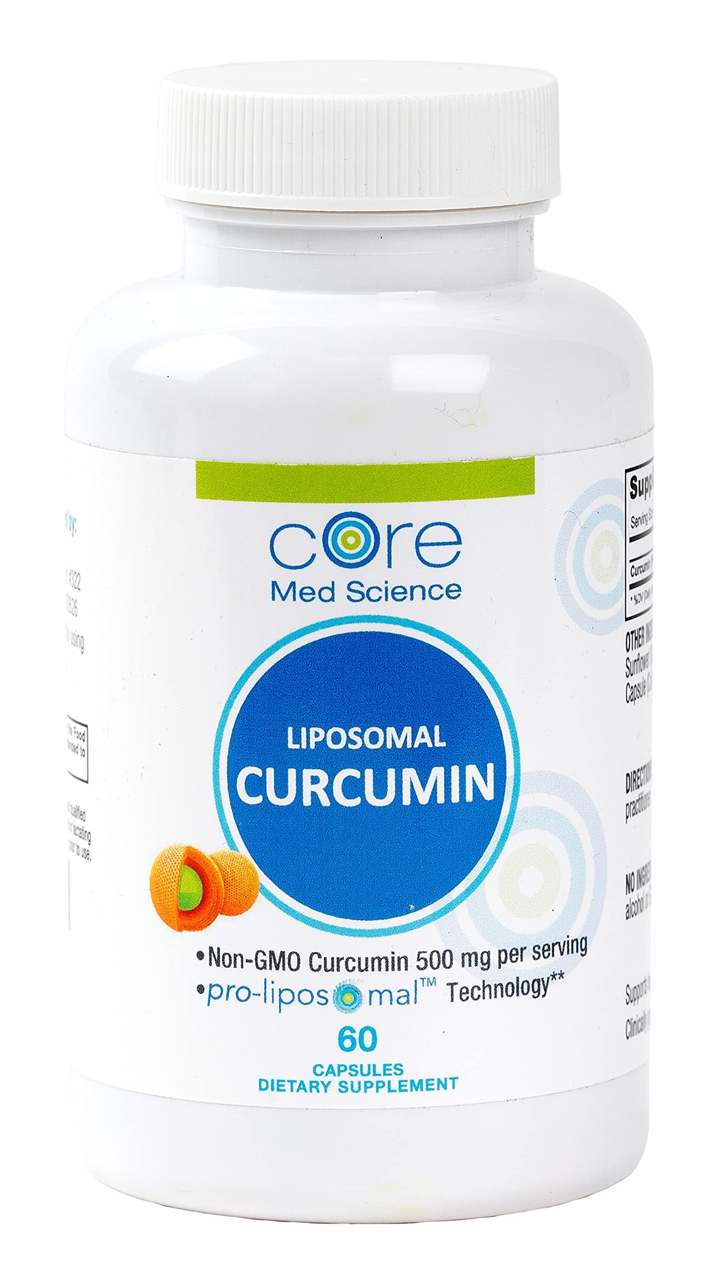 Foto 2 pulgar | Suplemento Core Med Science De Curcumina Liposomal  500 Mg (60 Unidades) - Venta Internacional.