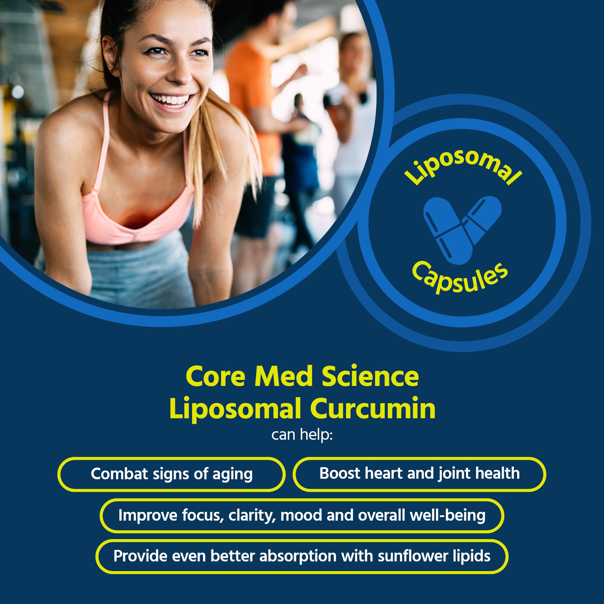 Foto 3 pulgar | Suplemento Core Med Science De Curcumina Liposomal  500 Mg (60 Unidades) - Venta Internacional.