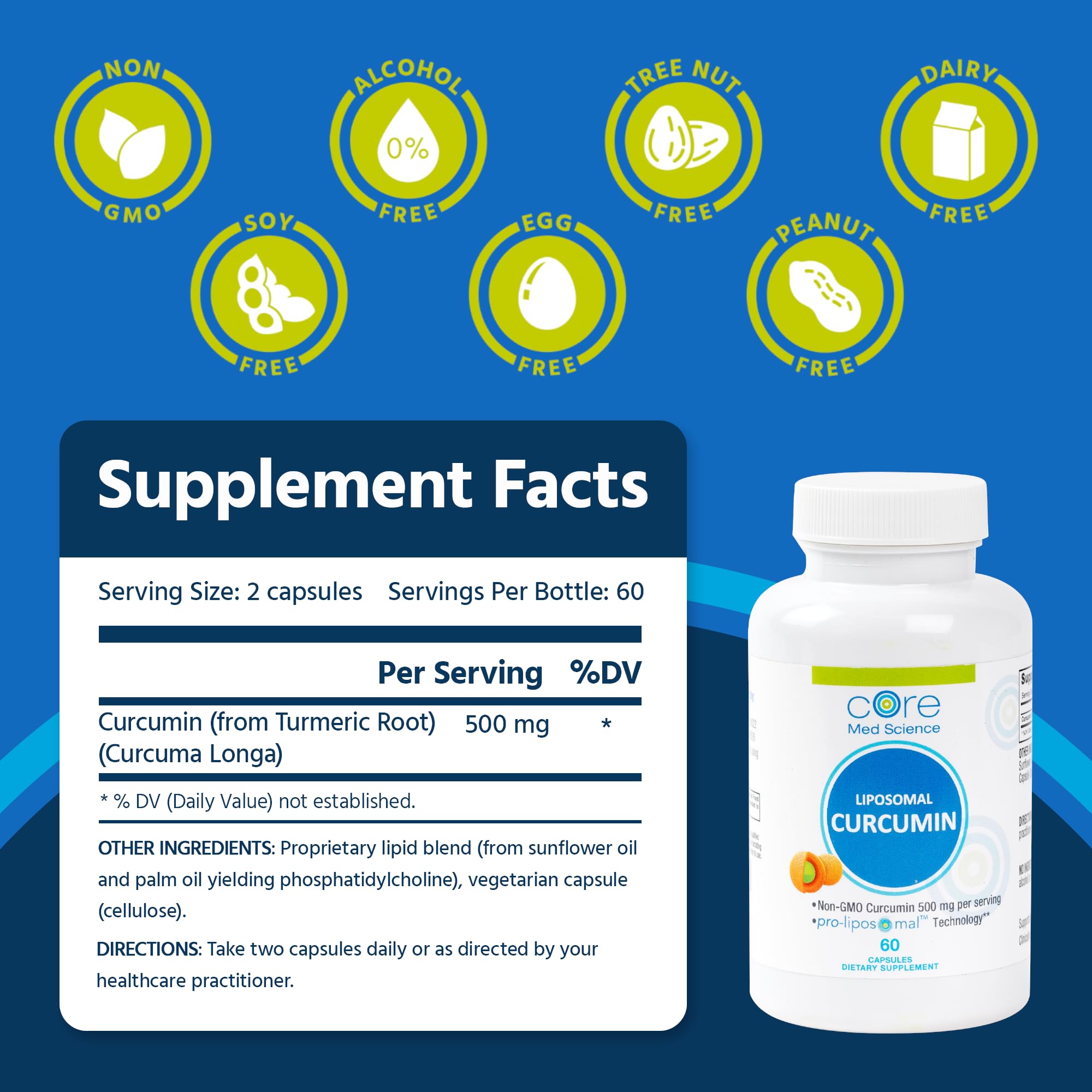 Foto 4 pulgar | Suplemento Core Med Science De Curcumina Liposomal  500 Mg (60 Unidades) - Venta Internacional.