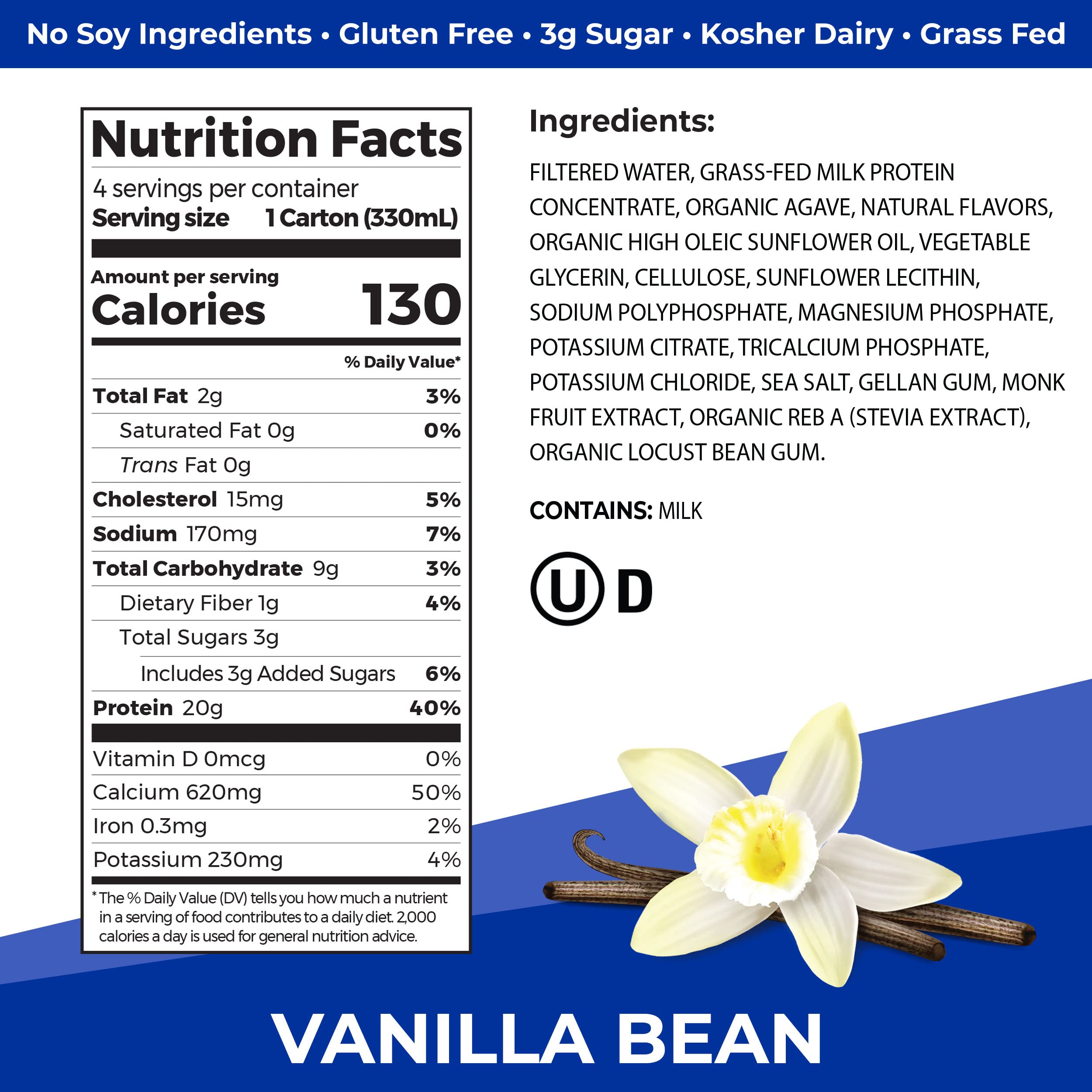 Foto 3 pulgar | Batido De Proteínas Orgain Clean Vanilla  20 G  Alimentado Con Pasto  325 Ml  4 Veces - Venta Internacional.