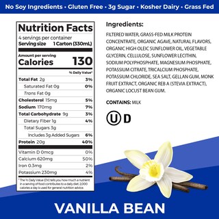 Foto 2 | Batido De Proteínas Orgain Clean Vanilla 20 G Alimentado Con Pasto 325 Ml 4 Veces - Venta Internacional.