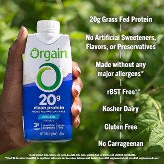 Foto 4 | Batido De Proteínas Orgain Clean Vanilla 20 G Alimentado Con Pasto 325 Ml 4 Veces - Venta Internacional.