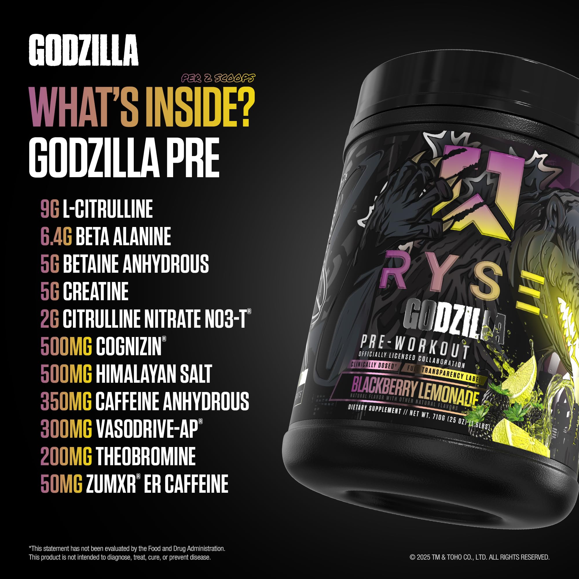 Foto 4 | Polvo Para Antes Del Entrenamiento Ryse Godzilla X Noel Deyzel Blackberry - Venta Internacional.