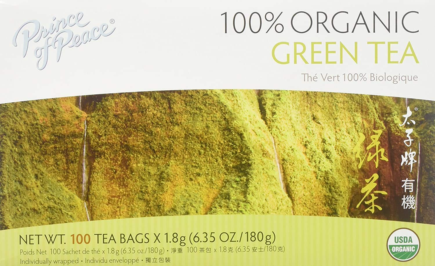 Foto 2 pulgar | Tea Prince Of Peace Organic Green 100 Bolsitas De Té 100% Orgánico - Venta Internacional.