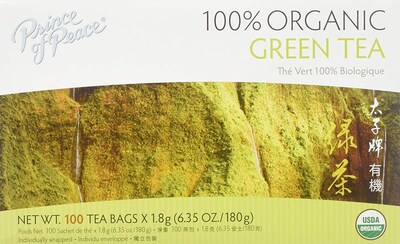 Foto 1 | Tea Prince Of Peace Organic Green 100 Bolsitas De Té 100% Orgánico - Venta Internacional.