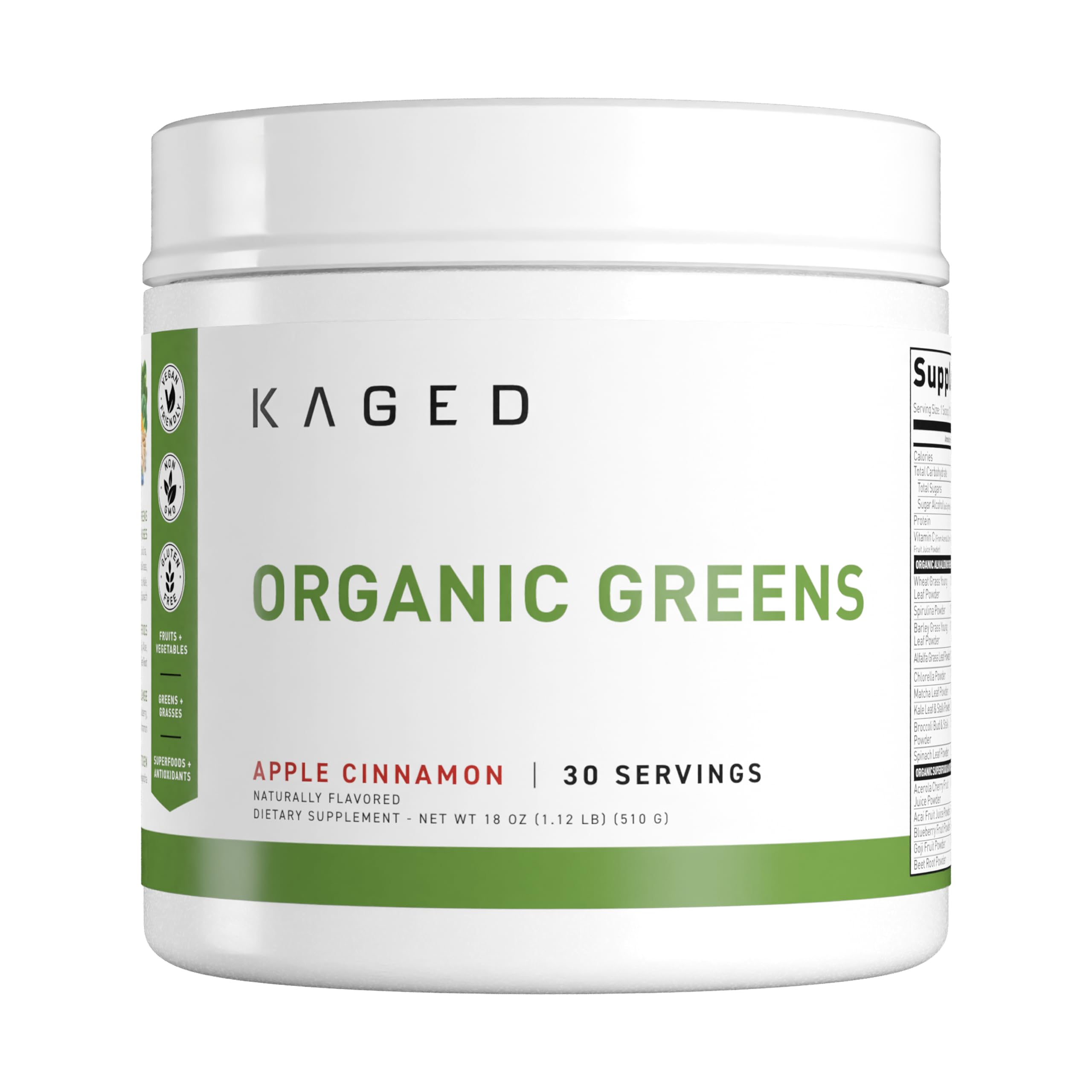 Foto 2 pulgar | Superalimento En Polvo Kaged Organic Greens Outlive100 Apple 30s - Venta Internacional.