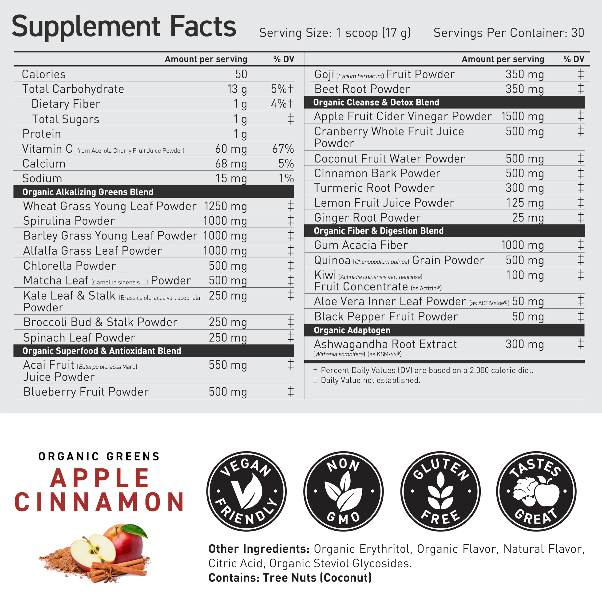 Foto 4 pulgar | Superalimento En Polvo Kaged Organic Greens Outlive100 Apple 30s - Venta Internacional.