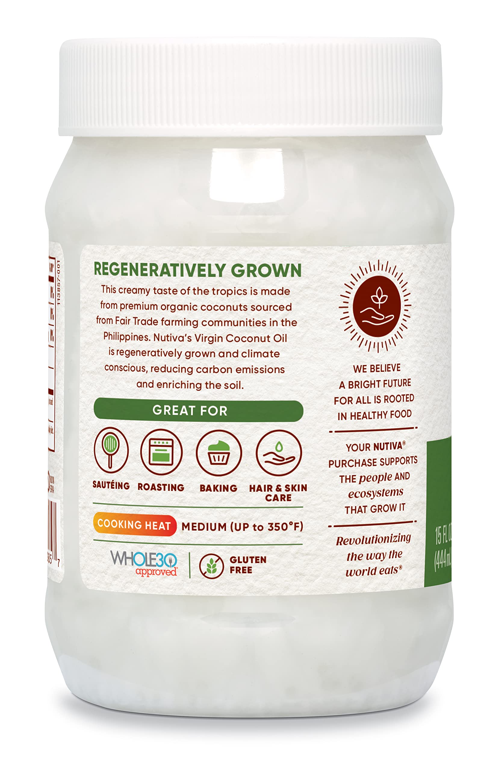 Foto 7 | Aceite De Coco Nutiva Cultivado De Forma Regenerativa  450 Ml  Orgánico Del Usda - Venta Internacional.