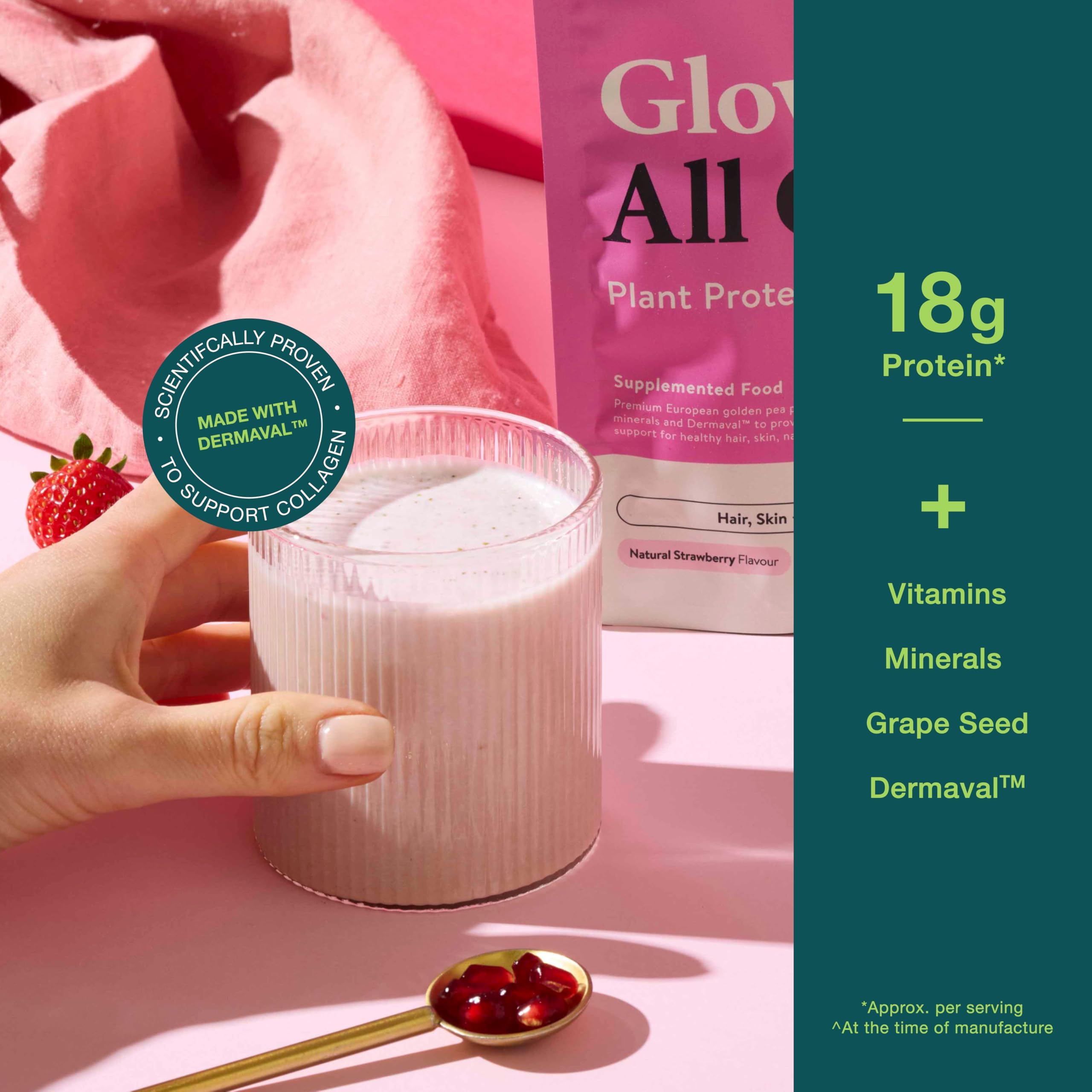 Foto 3 pulgar | Suplemento Nuzest Protein Plus Glowing All Over Strawberry 250 G - Venta Internacional.