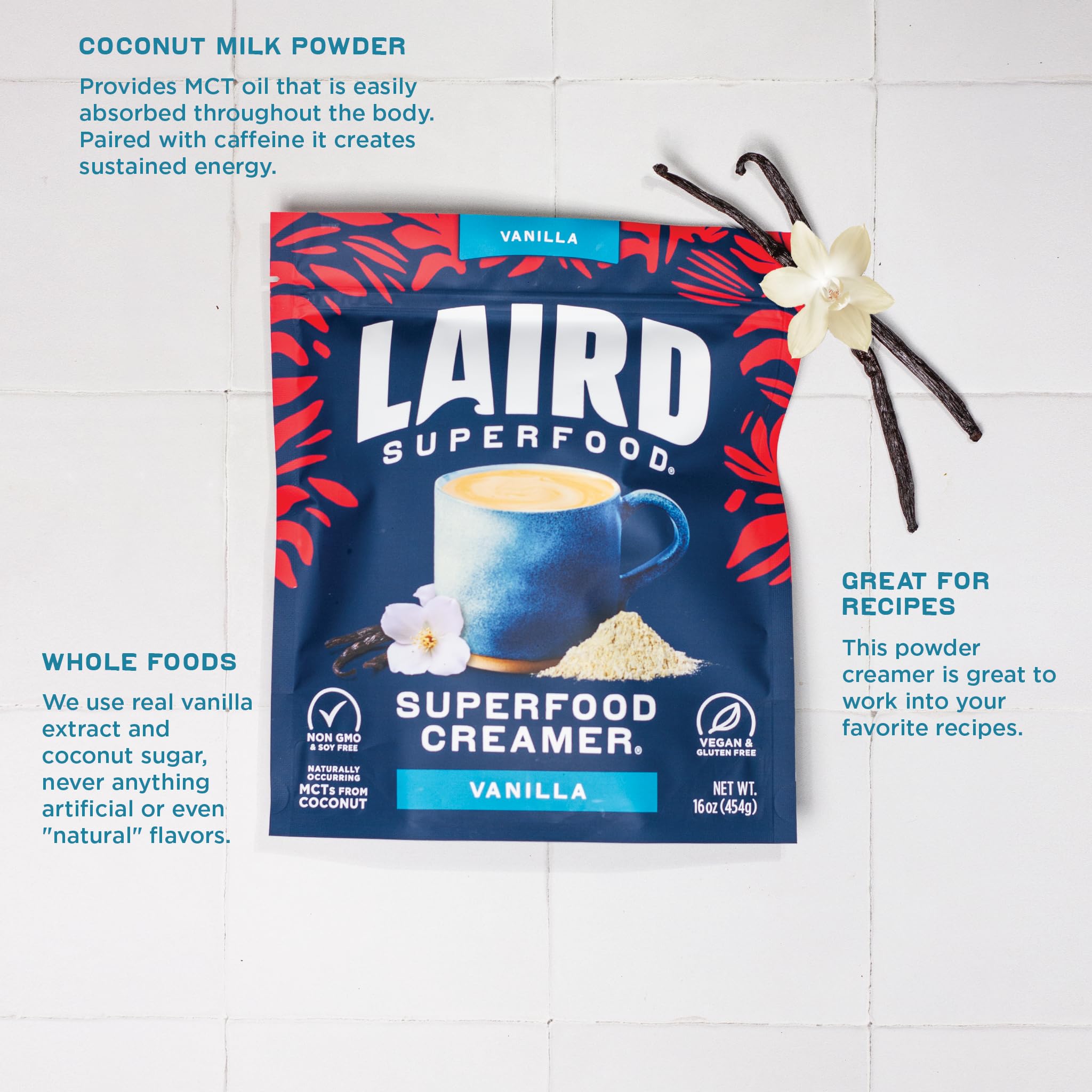 Foto 3 | Crema De Café Laird Superfood  Vainilla Sin Lácteos  Bolsa De 240 Ml - Venta Internacional.