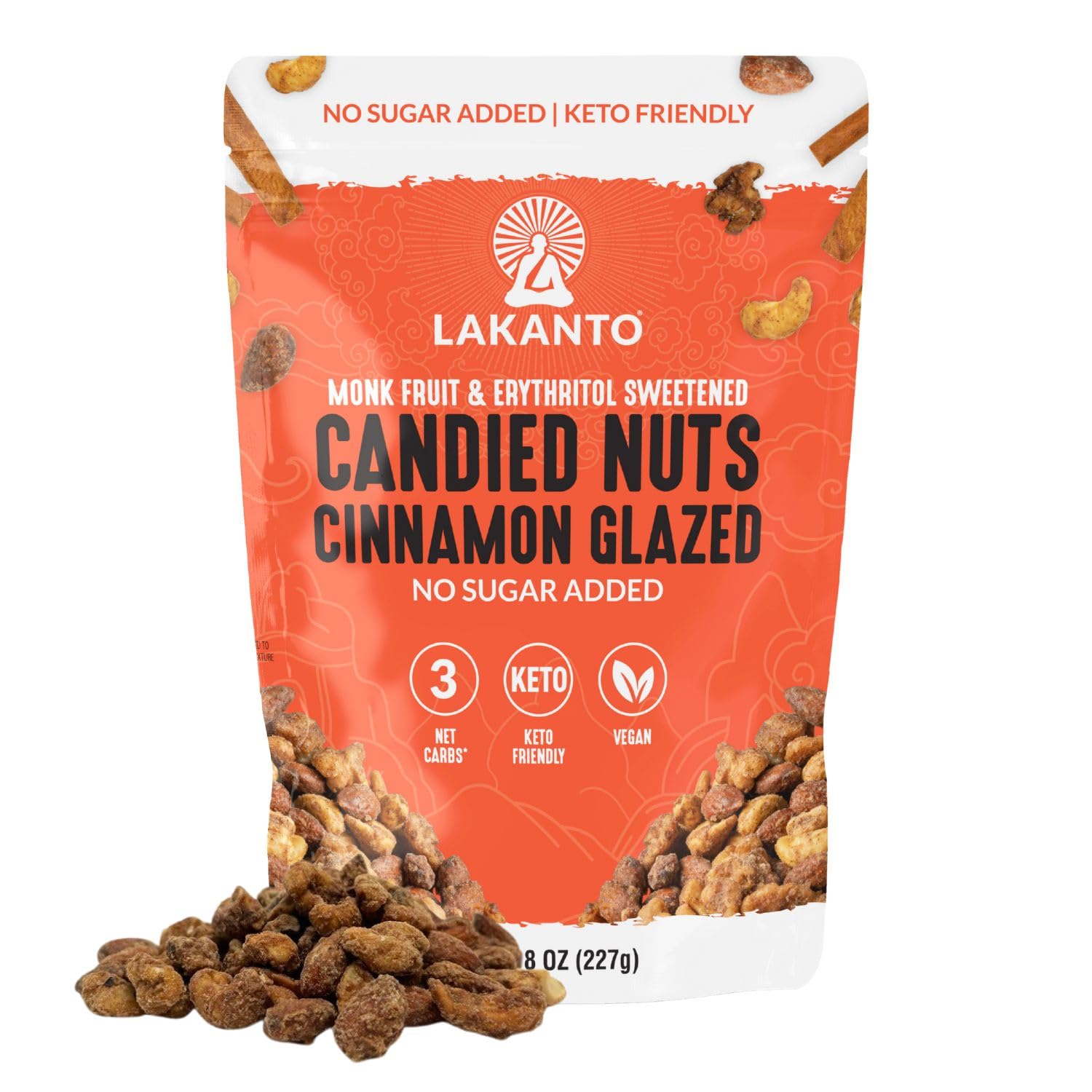 Foto 1 | Nueces Confitadas Lakanto  Glaseadas Con Canela  Sin Azúcar  Veganas  150 G - Venta Internacional.
