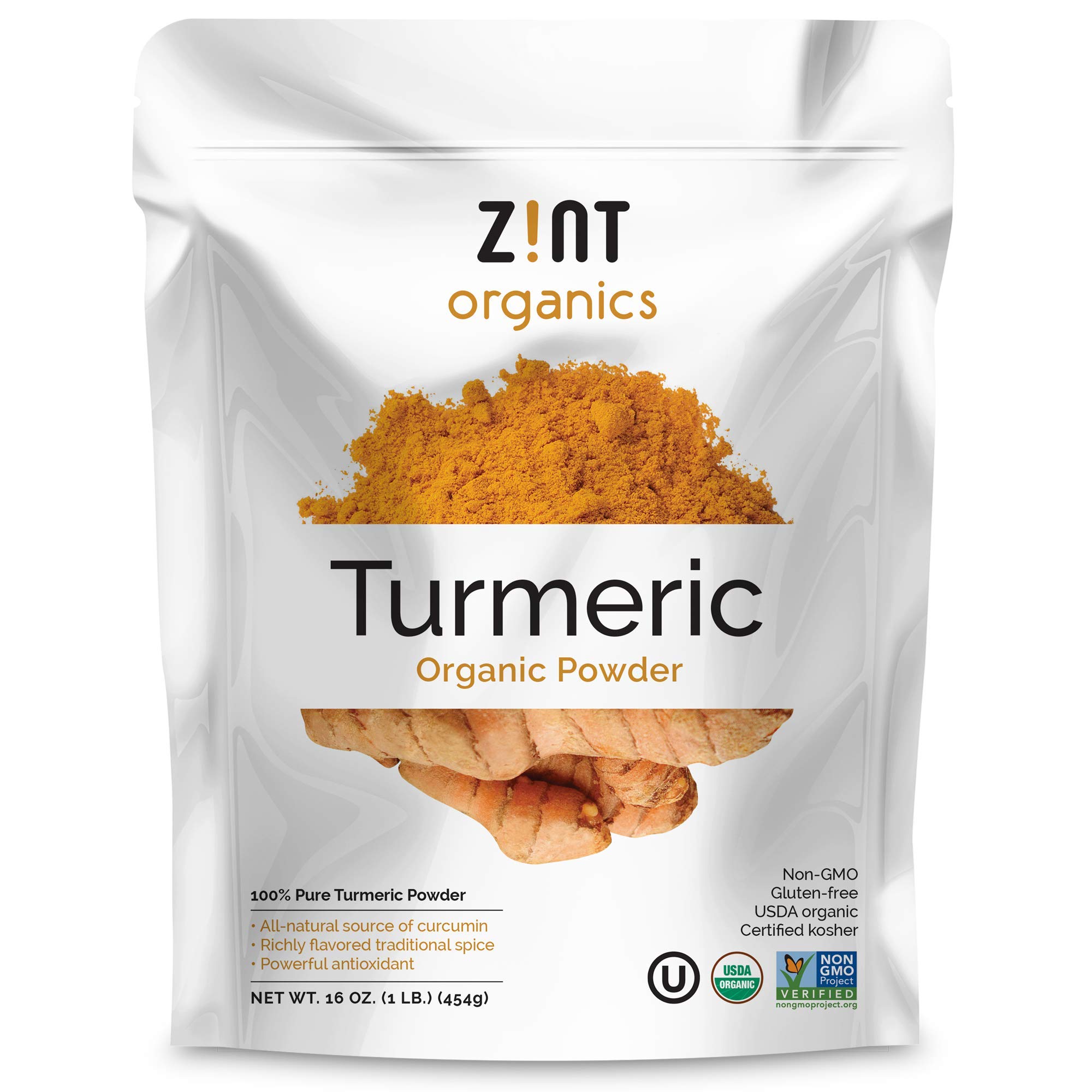 Foto 2 pulgar | Polvo De Cúrcuma Zint Organic Raw 454 G Para Cocinar - Venta Internacional.