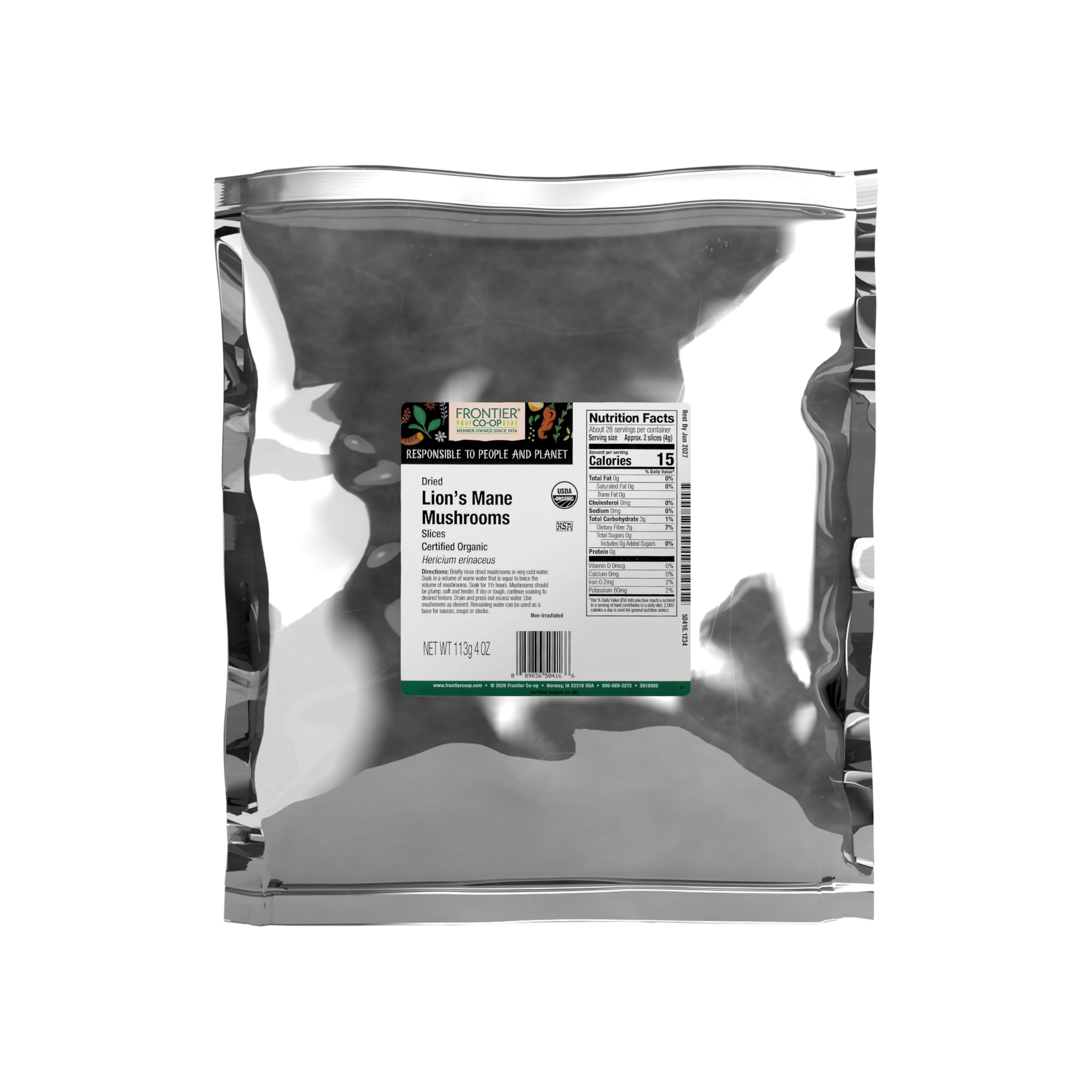Foto 1 | Rebanadas Secas De Champiñones Lion's Mane De Food Frontier Co-op  113 G - Venta Internacional.
