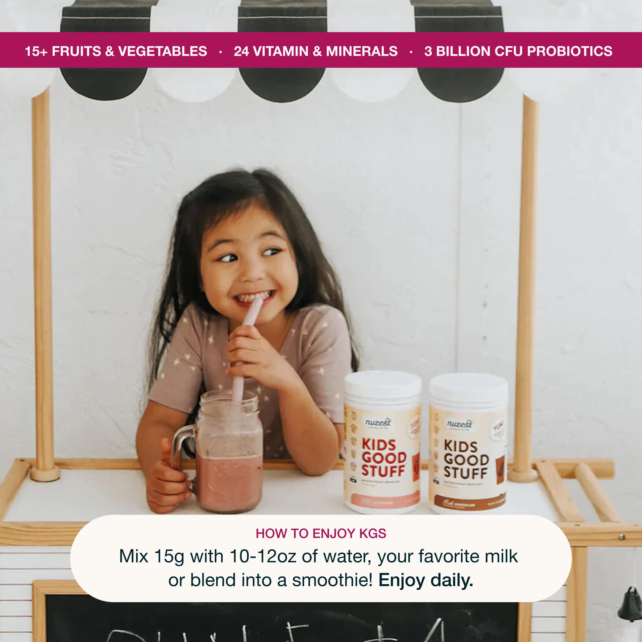 Foto 4 | Suplemento Nuzest Kids Good Stuff Wild Strawberry 225 G - Venta Internacional.
