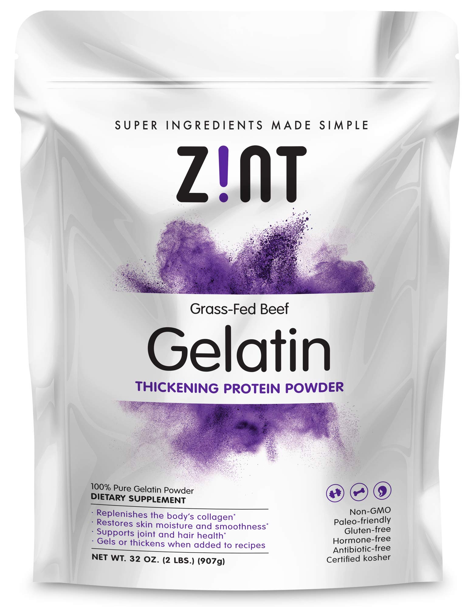 Foto 2 pulgar | Gelatina En Polvo Zint Beef Sin Sabor 907 G Kosher Paleo - Venta Internacional.