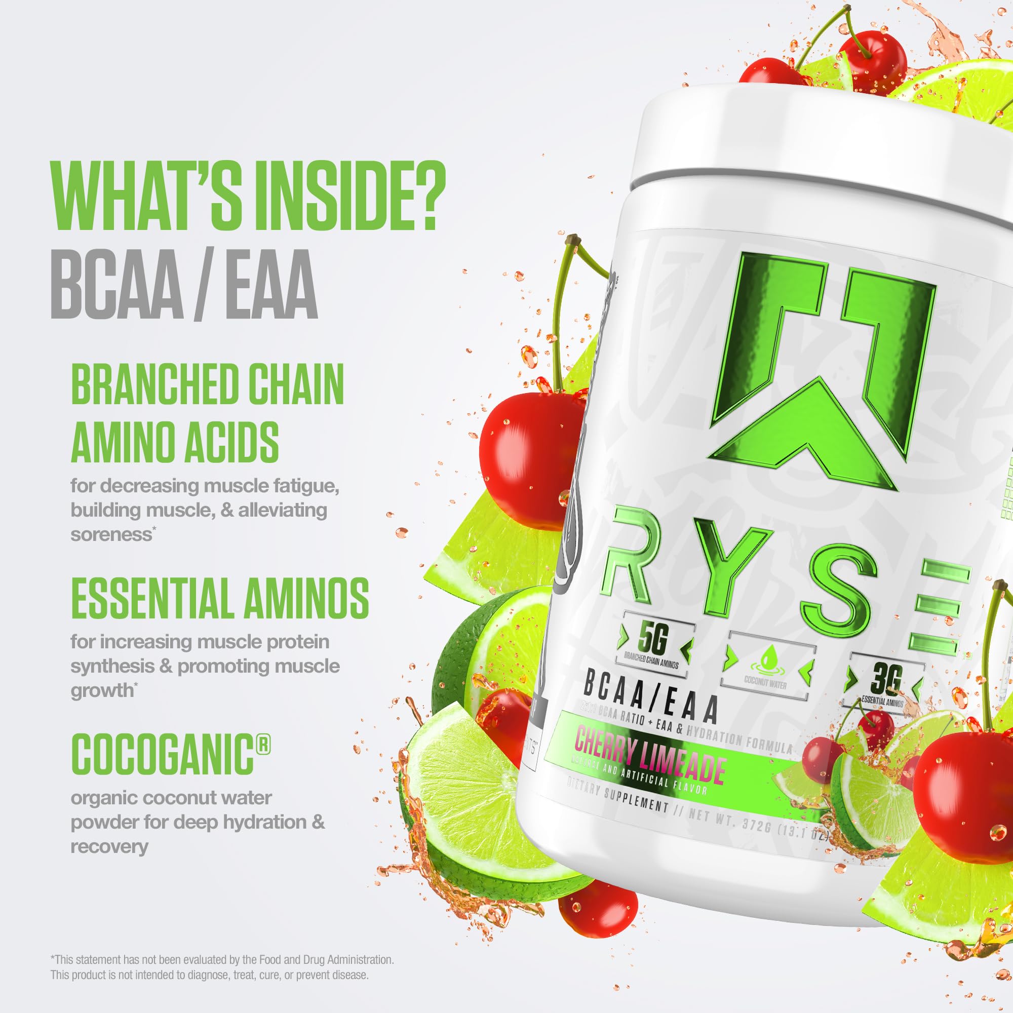 Foto 5 pulgar | Suplemento Ryse Bcaa Eaa En Polvo  Cereza Y Lima  30 Porciones - Venta Internacional.