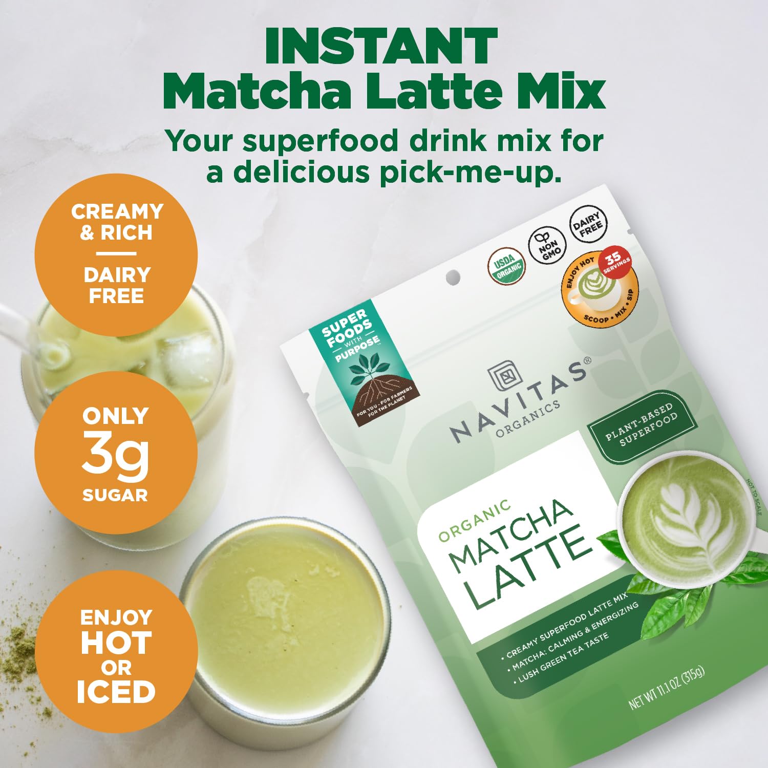 Foto 3 pulgar | Matcha Latte Navitas Organics  330 Ml  Orgánico  Sin Transgénicos  Sin Lácteos - Venta Internacional.