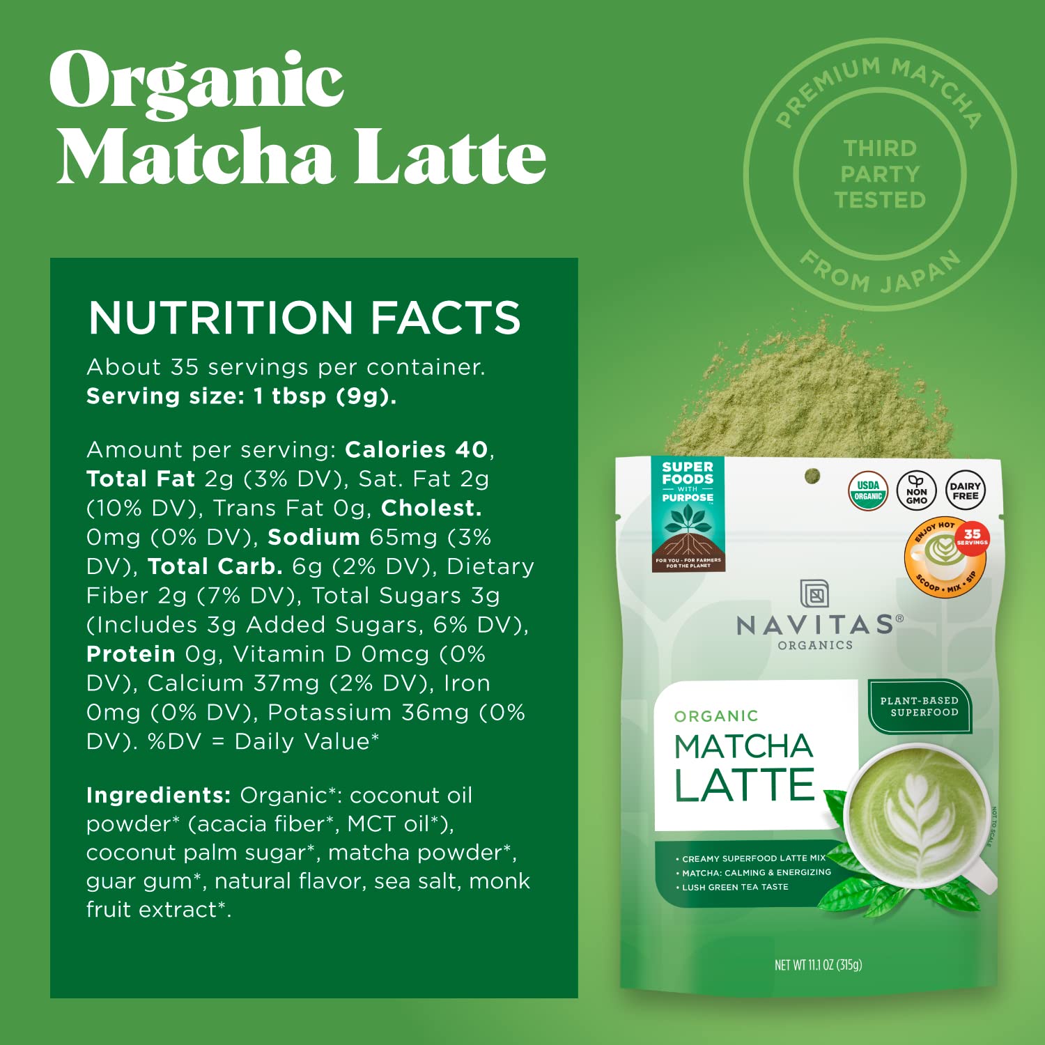 Foto 4 pulgar | Matcha Latte Navitas Organics  330 Ml  Orgánico  Sin Transgénicos  Sin Lácteos - Venta Internacional.