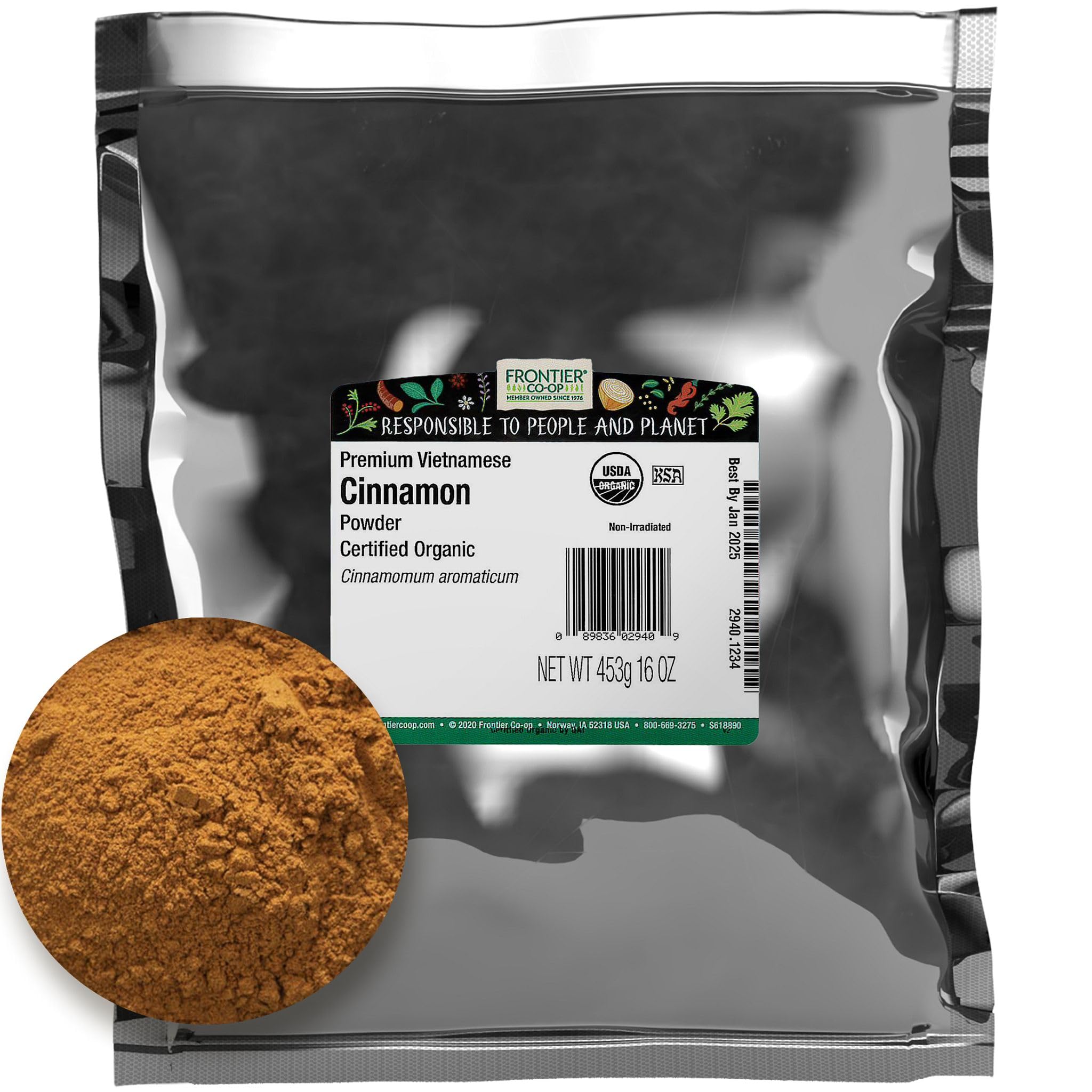 Foto 1 | Canela Molida Frontier Orgánica Vietnamita  454 G  Kosher - Venta Internacional.