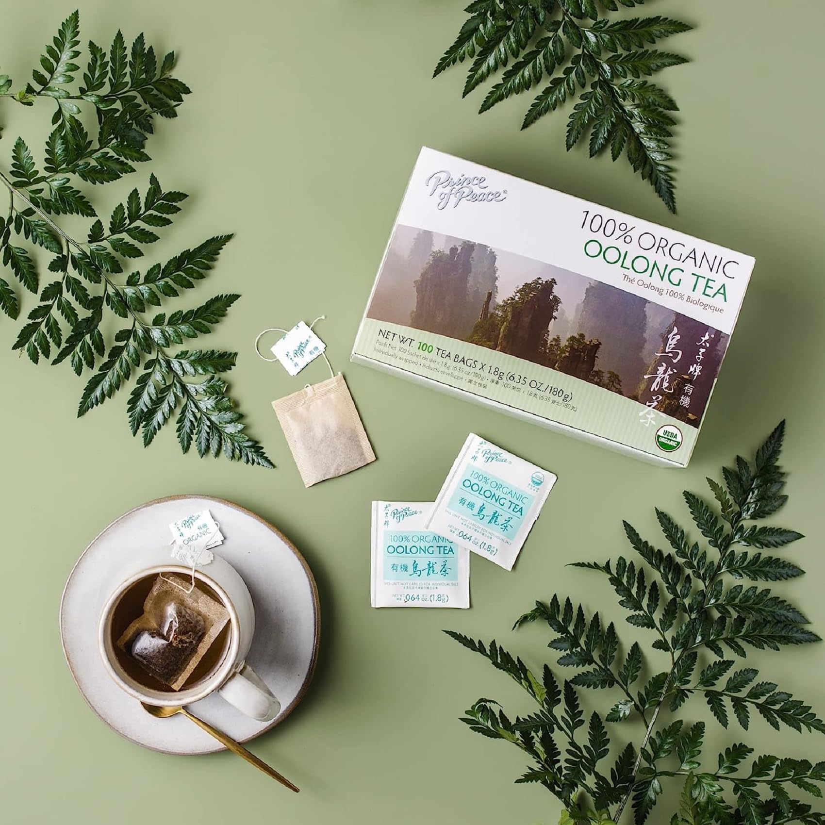 Foto 4 | Tea Prince Of Peace Organic Oolong 100 Bolsitas De Té 100% Orgánico - Venta Internacional.