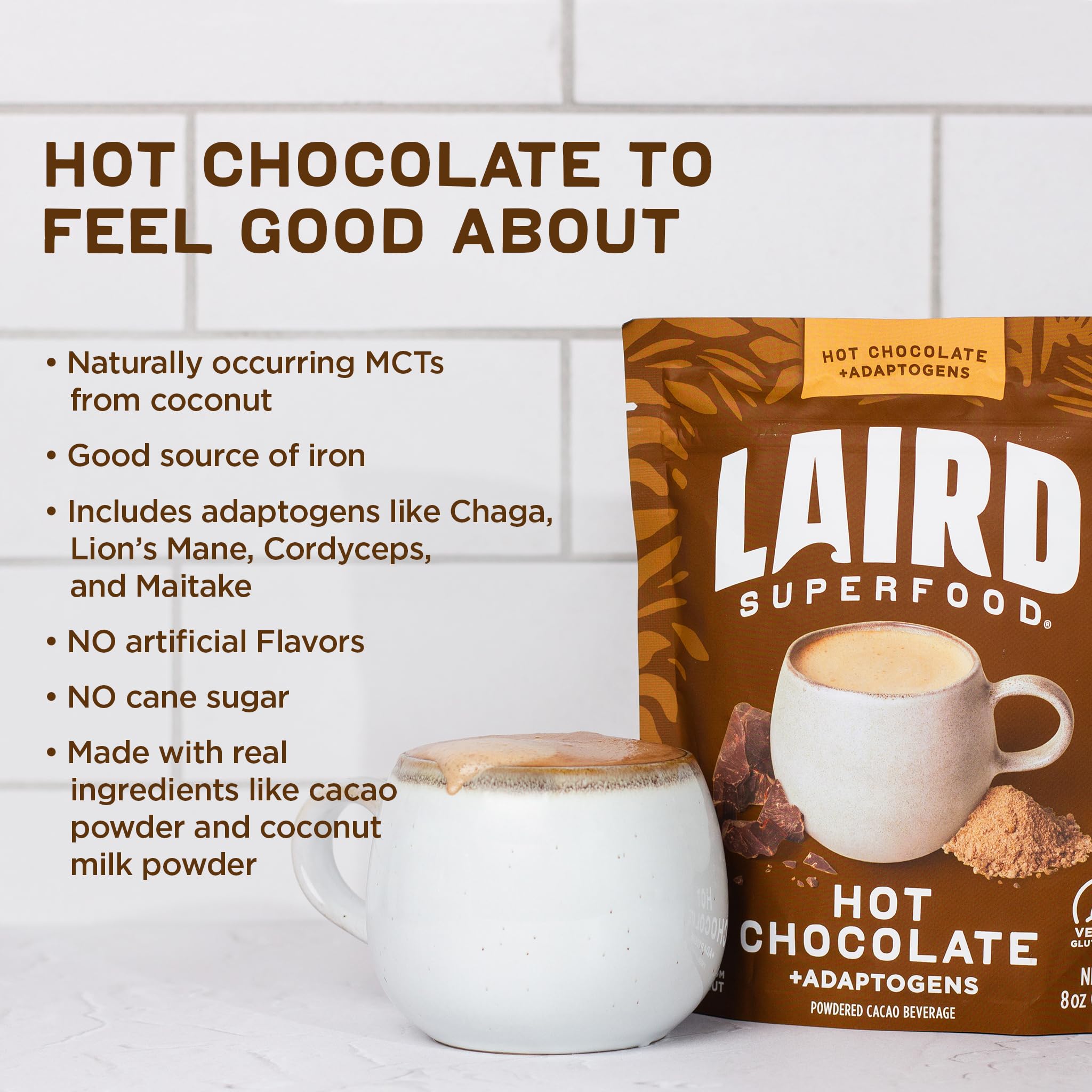 Foto 8 pulgar | Hongos Funcionales Laird Superfood De Chocolate Caliente  250 Ml - Venta Internacional.