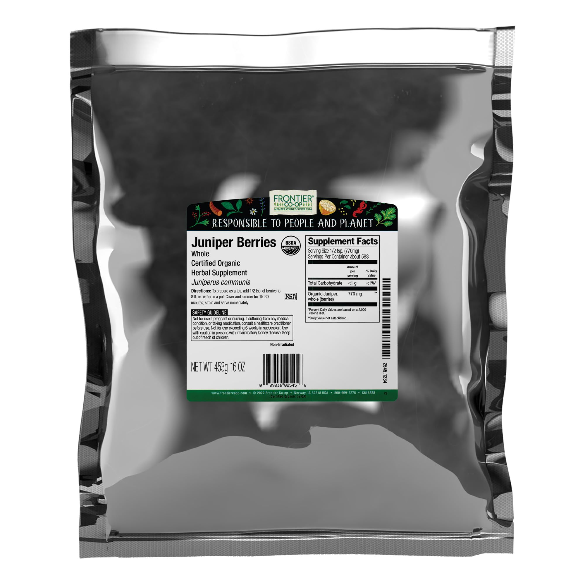 Foto 1 | Bayas De Enebro Enteras Orgánicas Frontier Co-op 454 G - Venta Internacional.
