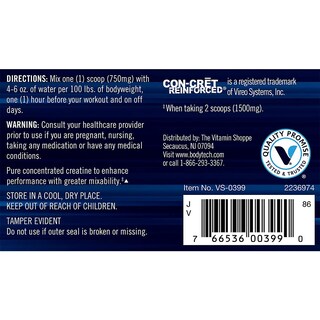 Foto 3 | Suplemento Bodytech Creatina Hcl En Polvo 45 G/60 Porciones - Venta Internacional.