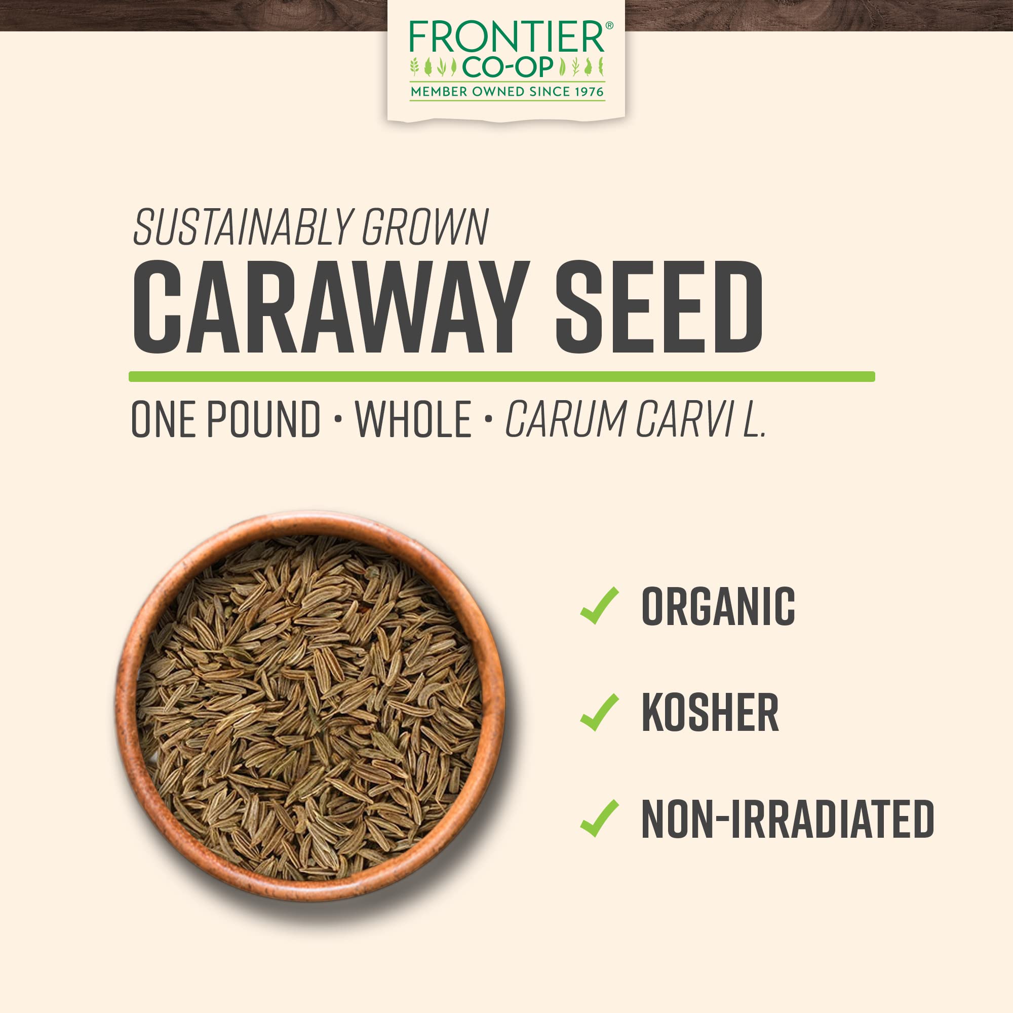 Foto 3 pulgar | Caraway Seeds Frontier Co-op Whole  454 G  Orgánico  Kosher - Venta Internacional.