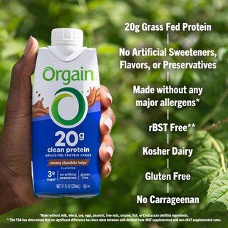 Foto 4 | Batido De Proteínas Orgain Clean De Animales Alimentados Con Pasto 20 G 325 Ml 4 Unidades - Venta Internacional.