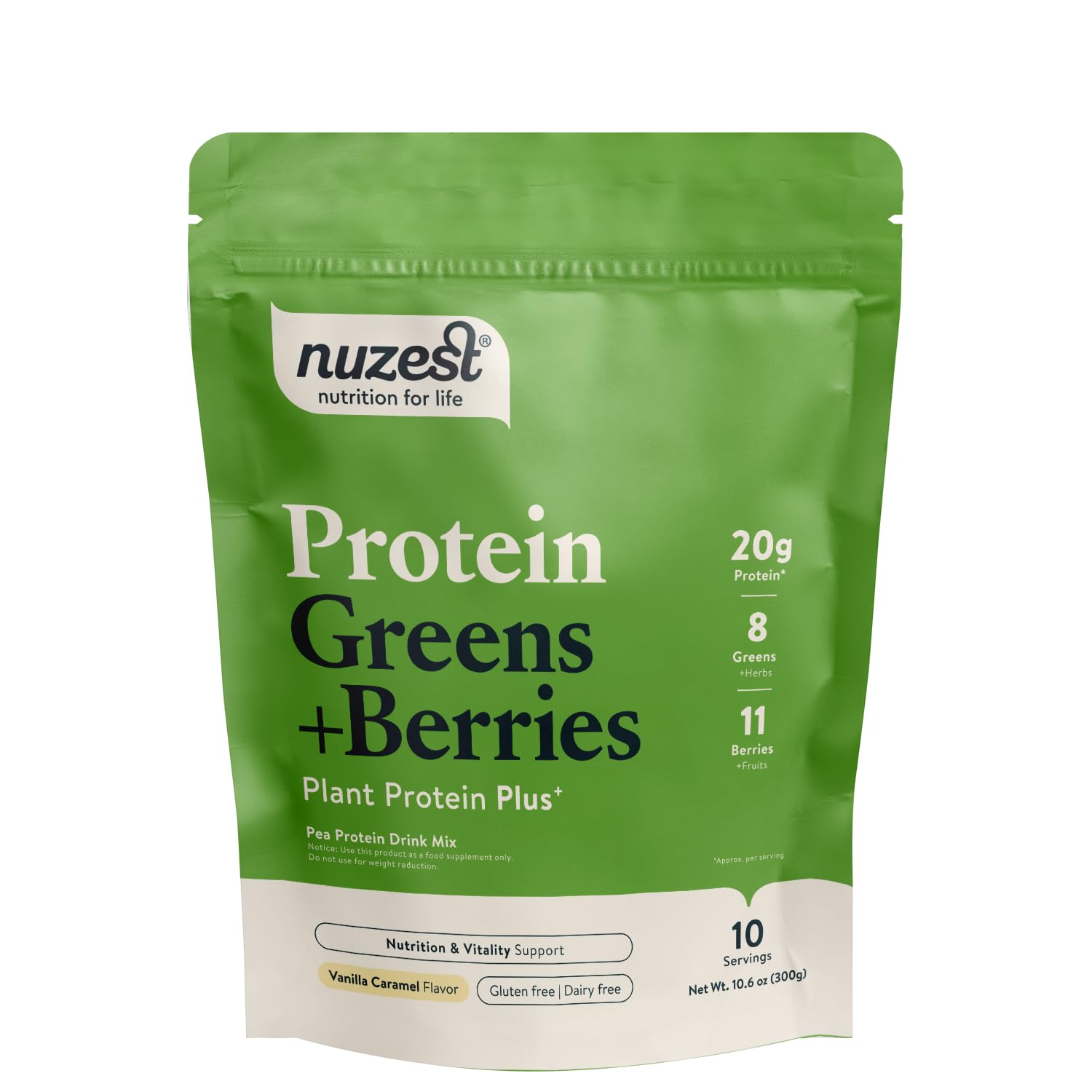 Foto 1 | Superalimento En Polvo Nuzest Protein Greens + Berries  300 G - Venta Internacional.