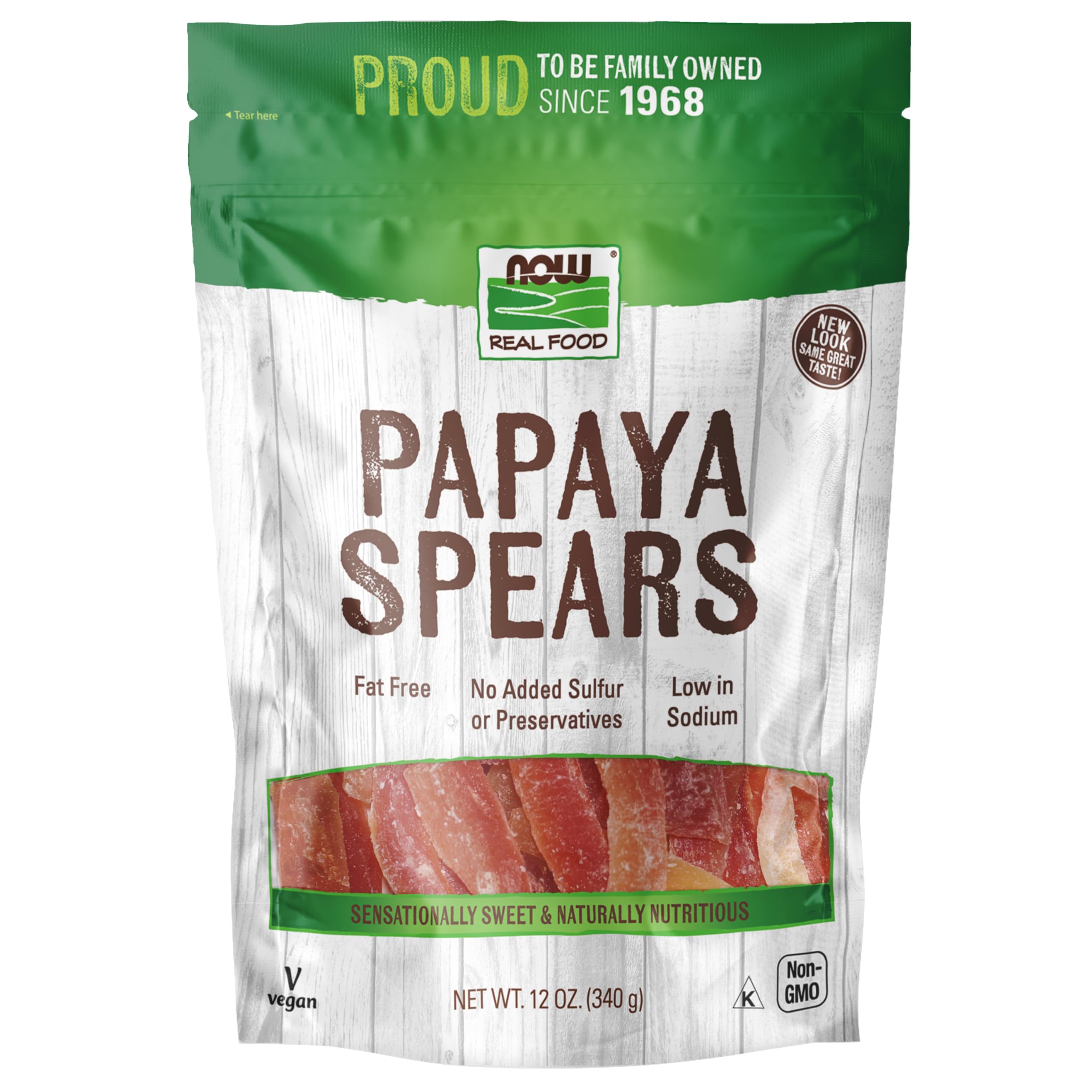 Foto 2 pulgar | Papaya Spears Now Foods  Sin Grasa Y Bajo Contenido De Sodio  355 Ml - Venta Internacional.