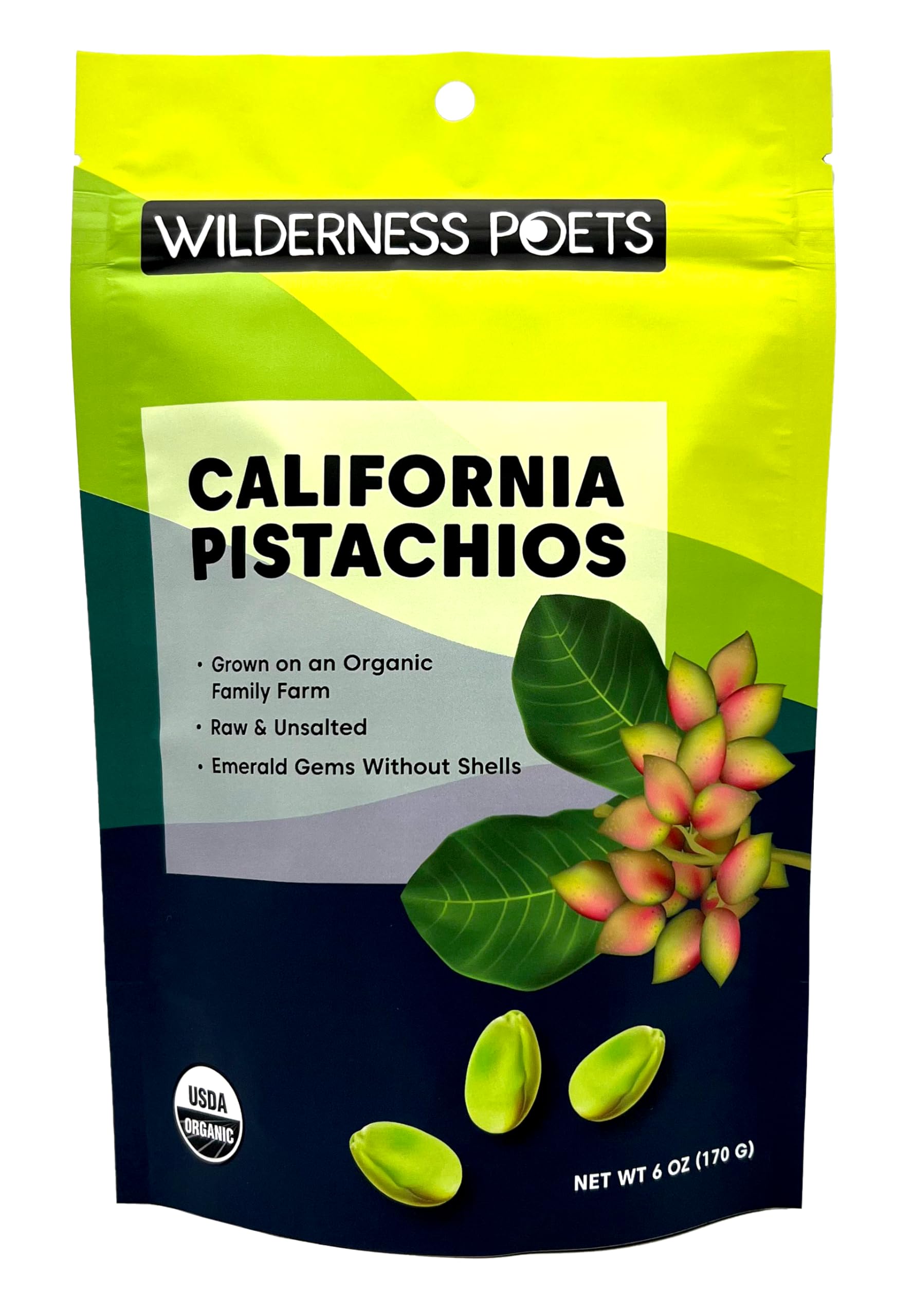 Foto 2 pulgar | Pistachos Wilderness Poets Organic  Enteros Y Crudos  170 G - Venta Internacional.
