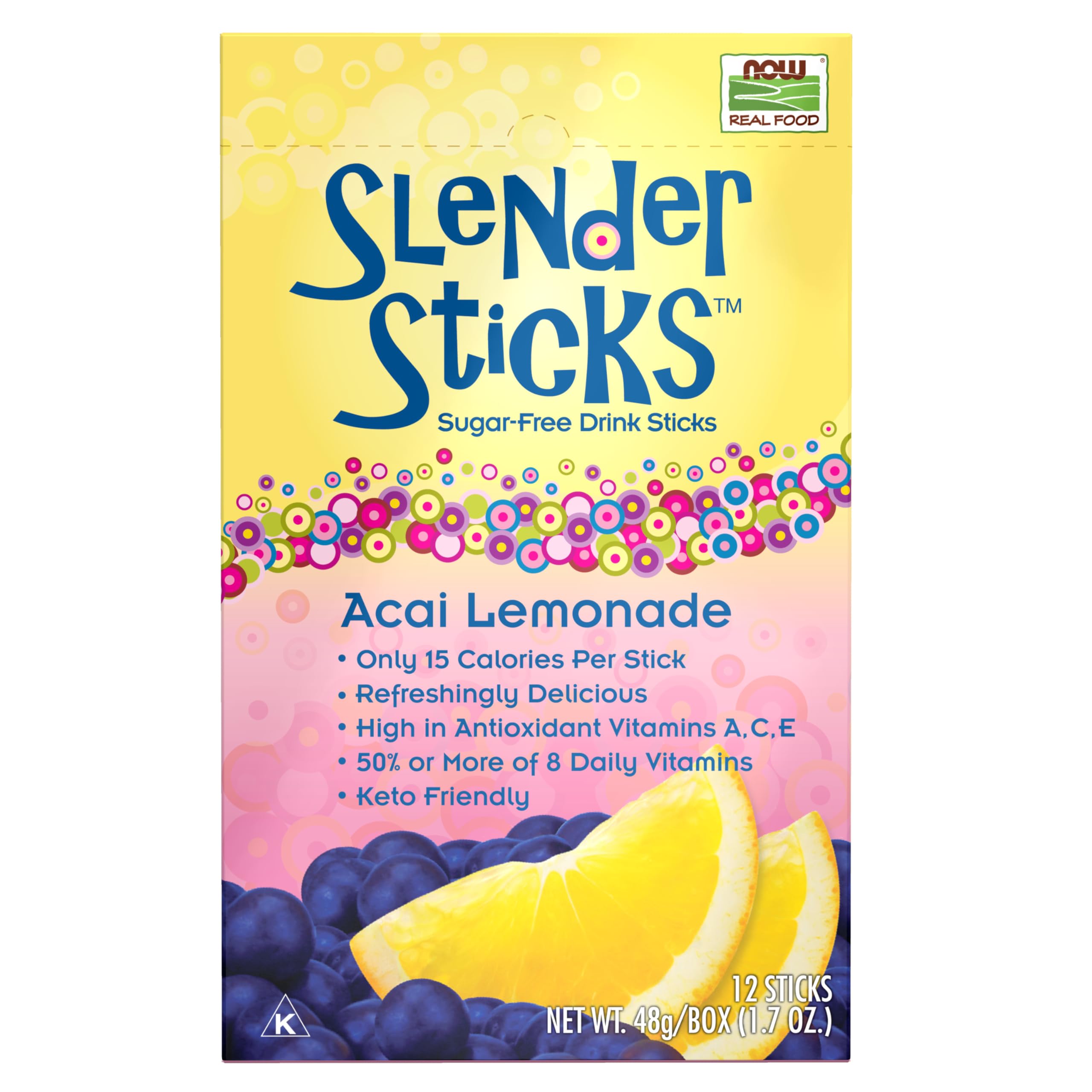 Foto 2 pulgar | Drink Mix Now Foods Slender Sticks  Acai  Limonada  Sin Azúcar - Venta Internacional.