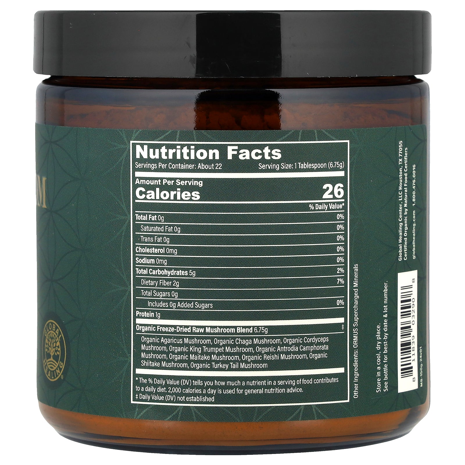 Foto 2 | Suplemento Global Healing  Mezcla De Hongos Orgánicos  150 G - Venta Internacional.