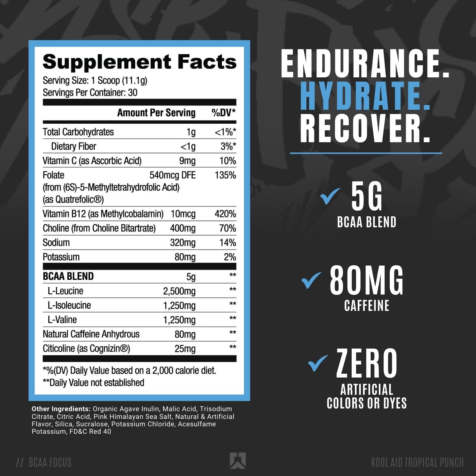 Foto 3 pulgar | Suplemento De Bcaa Ryse Bcaa Focus Kool-aid Tropical Punch 30s - Venta Internacional.