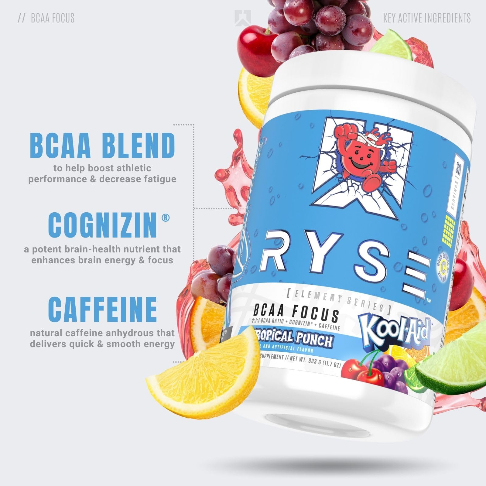 Foto 4 pulgar | Suplemento De Bcaa Ryse Bcaa Focus Kool-aid Tropical Punch 30s - Venta Internacional.