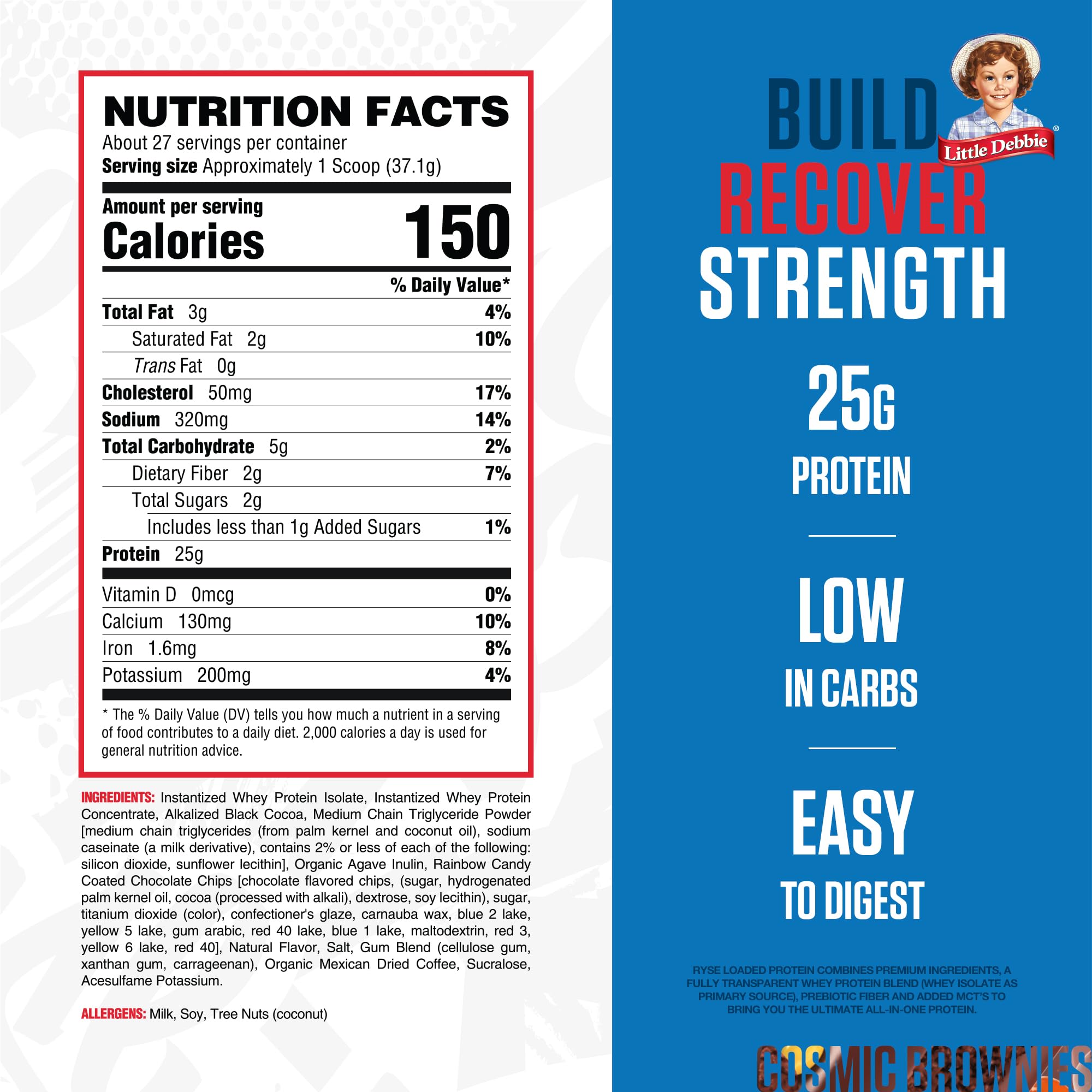 Foto 2 | Brownie Cosmic Con Proteína En Polvo Ryse Loaded Little Debbie  2 Libras - Venta Internacional.