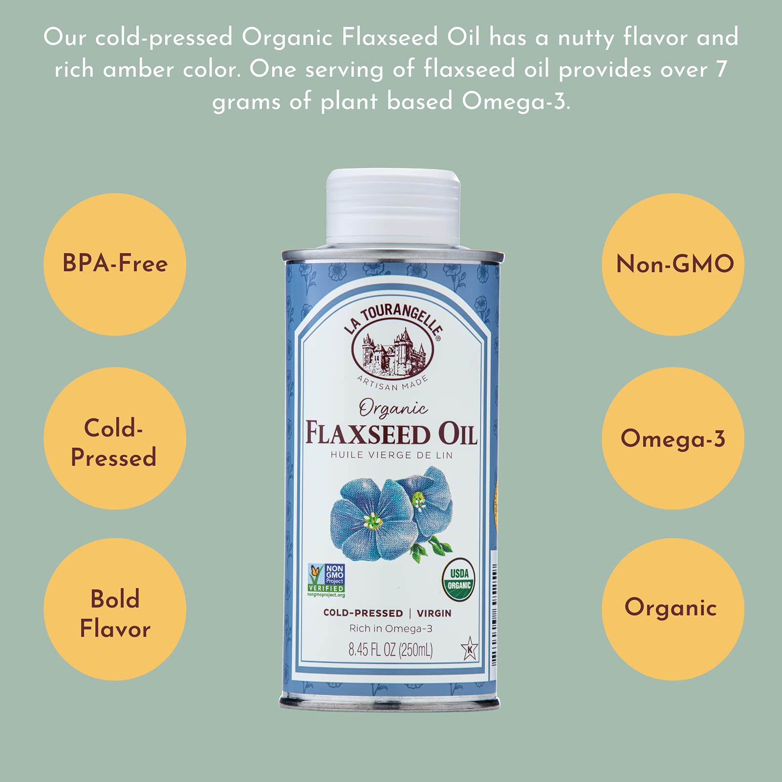 Foto 2 | Aceite De Linaza La Tourangelle Organic 250 Ml Omega-3 Vegan - Venta Internacional.