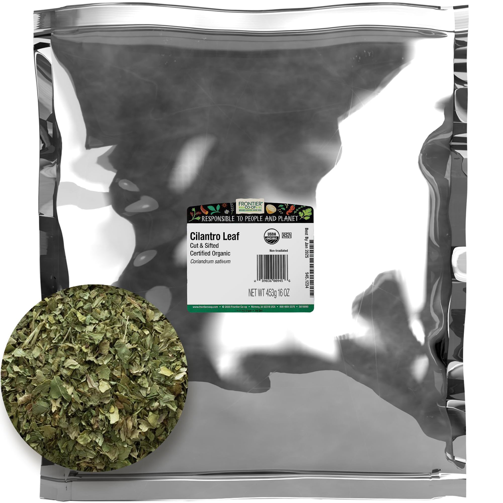 Foto 1 | Condimento De Cilantro Seco Frontier Co-op Organic  Bolsa A Granel De 454 G - Venta Internacional.