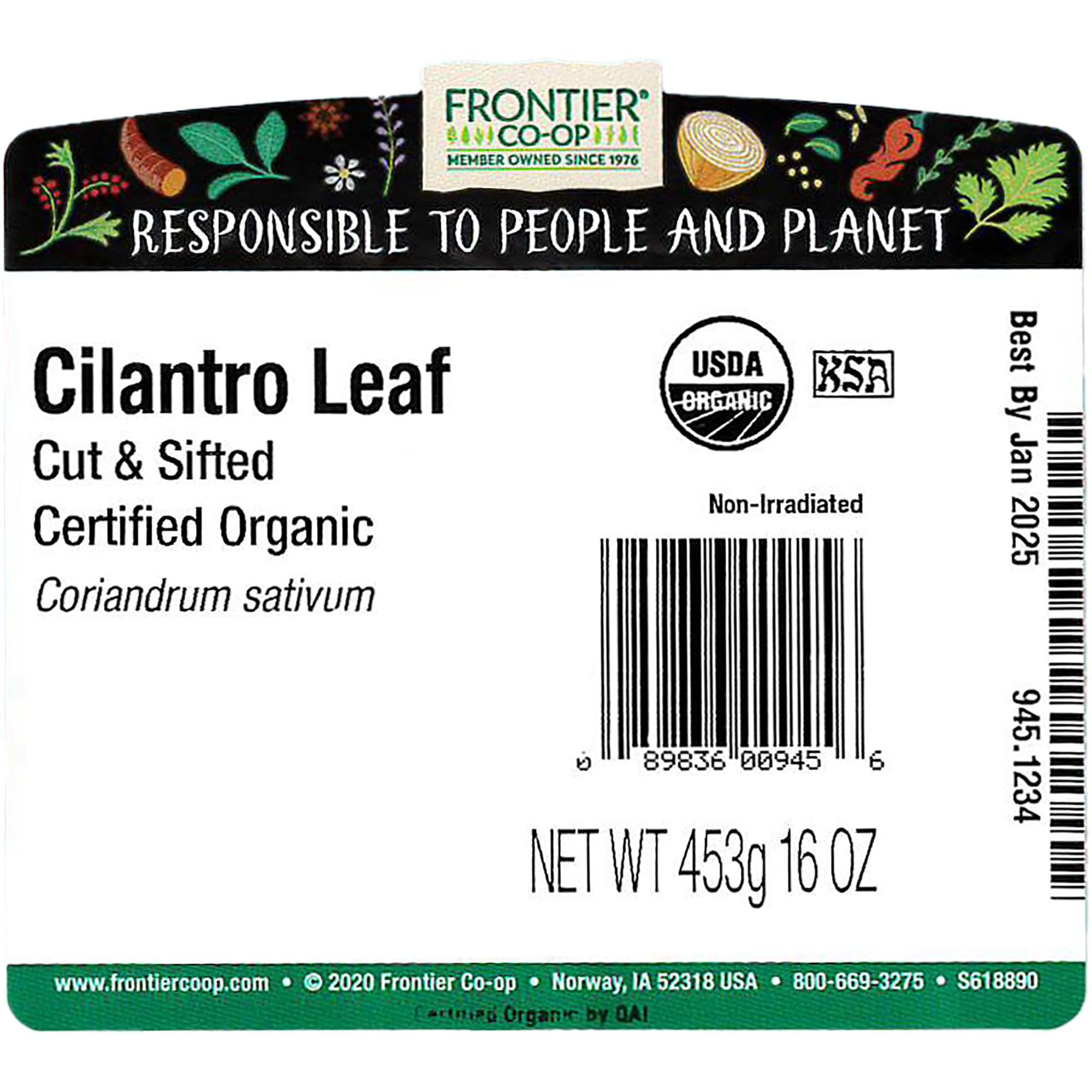 Foto 2 | Condimento De Cilantro Seco Frontier Co-op Organic  Bolsa A Granel De 454 G - Venta Internacional.