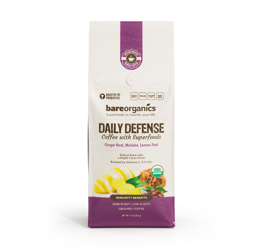 Foto 2 pulgar | Café Bareorganics Artesanal Daily Defense  300 Ml  Tostado Oscuro - Venta Internacional.