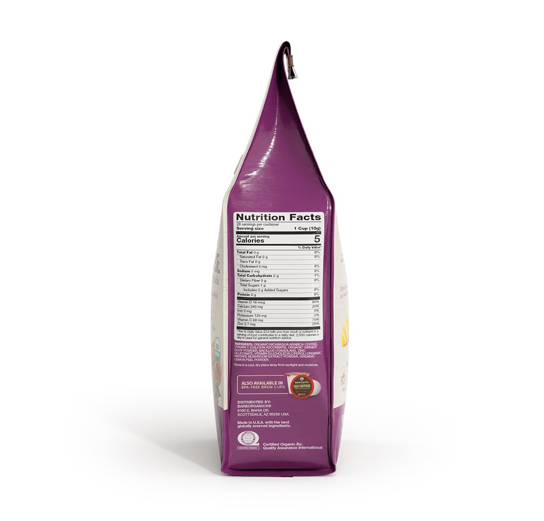 Foto 4 pulgar | Café Bareorganics Artesanal Daily Defense  300 Ml  Tostado Oscuro - Venta Internacional.