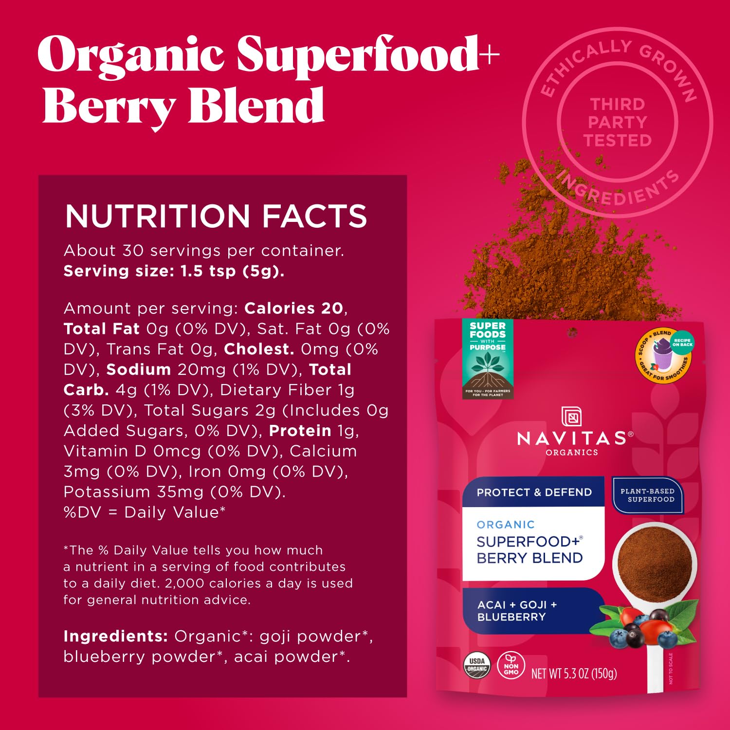 Foto 4 pulgar | Superalimento Navitas Organics Inmune Support  150 G  30 Porciones - Venta Internacional.