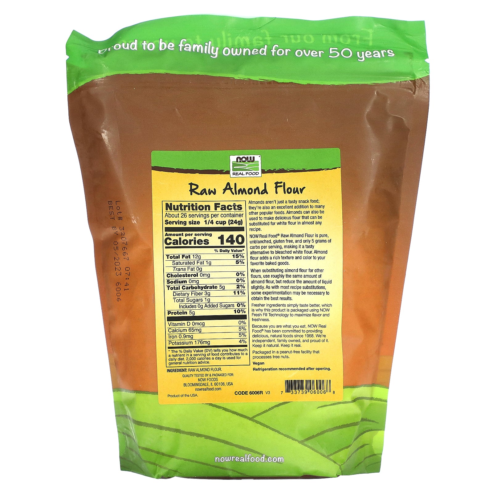 Foto 2 | Harina De Almendras Now Foods Real Food 624g - Venta Internacional.