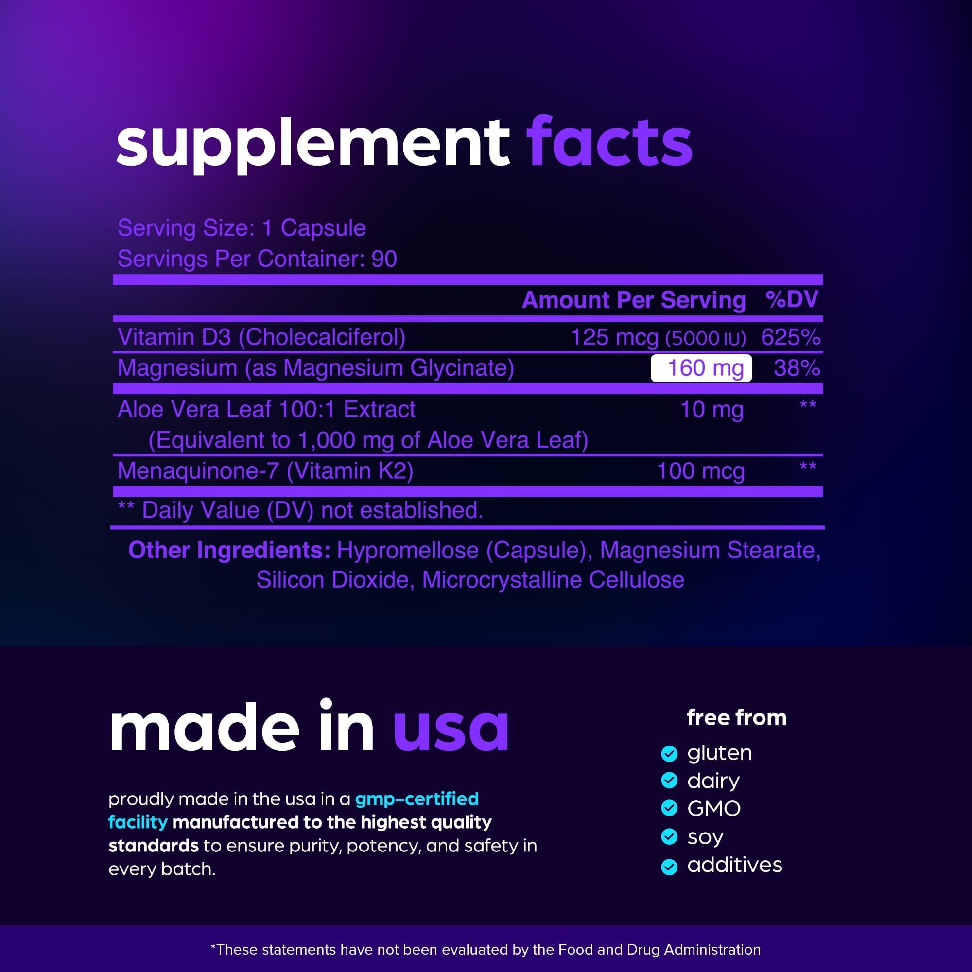 Foto 8 pulgar | Suplemento Artnaturals De Glicinato De Magnesio 1160 Mg + Aloe Vera - Venta Internacional.