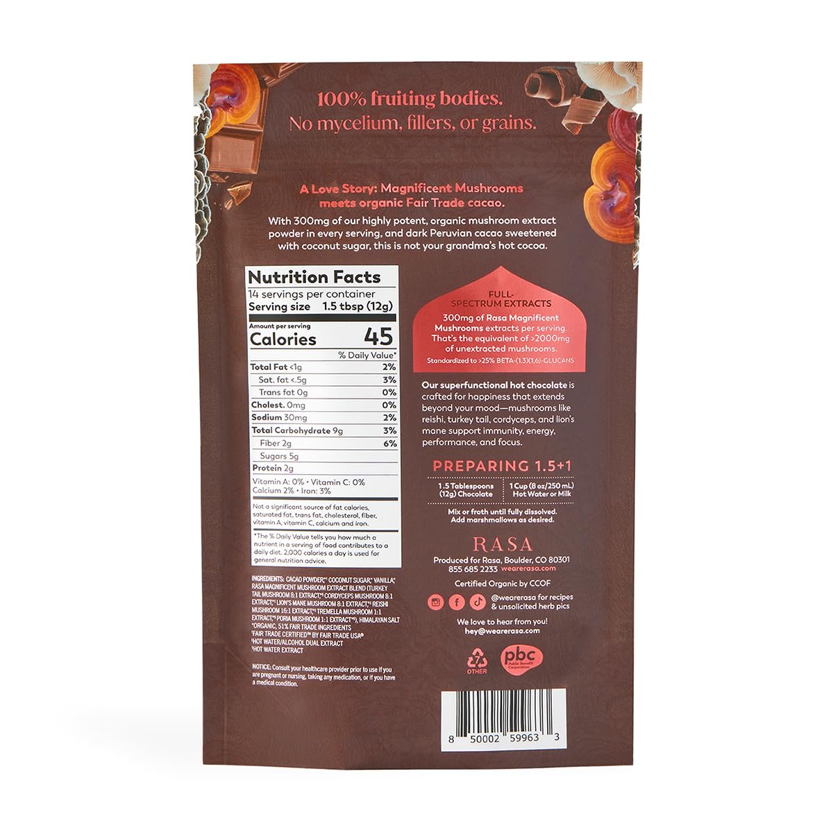 Foto 8 pulgar | Hongos Rasa Magnificent De Chocolate Caliente  177 Ml  14 Porciones - Venta Internacional.