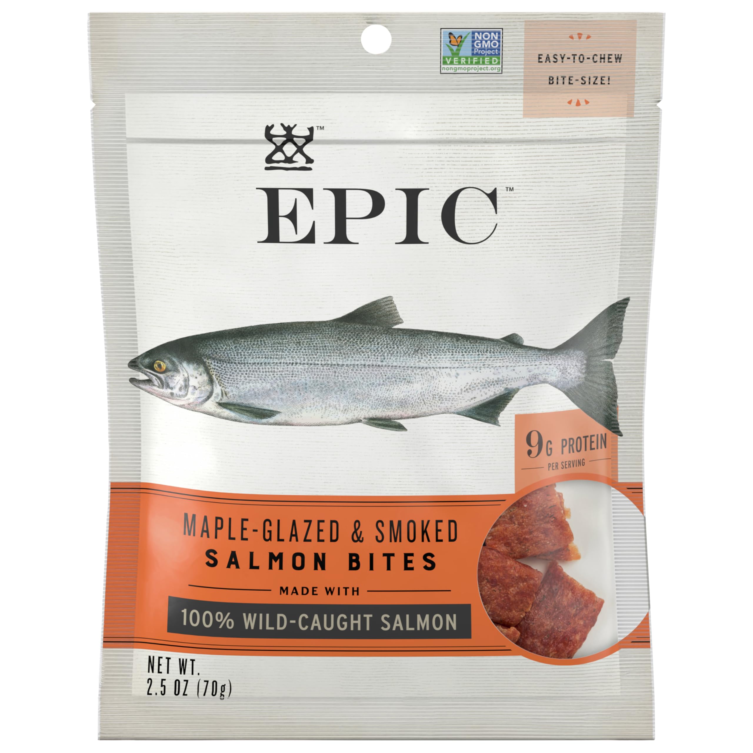 Foto 2 pulgar | Salmón De Alaska 100% Capturado En Estado Salvaje Jerky Bites Epic  70 G - Venta Internacional.