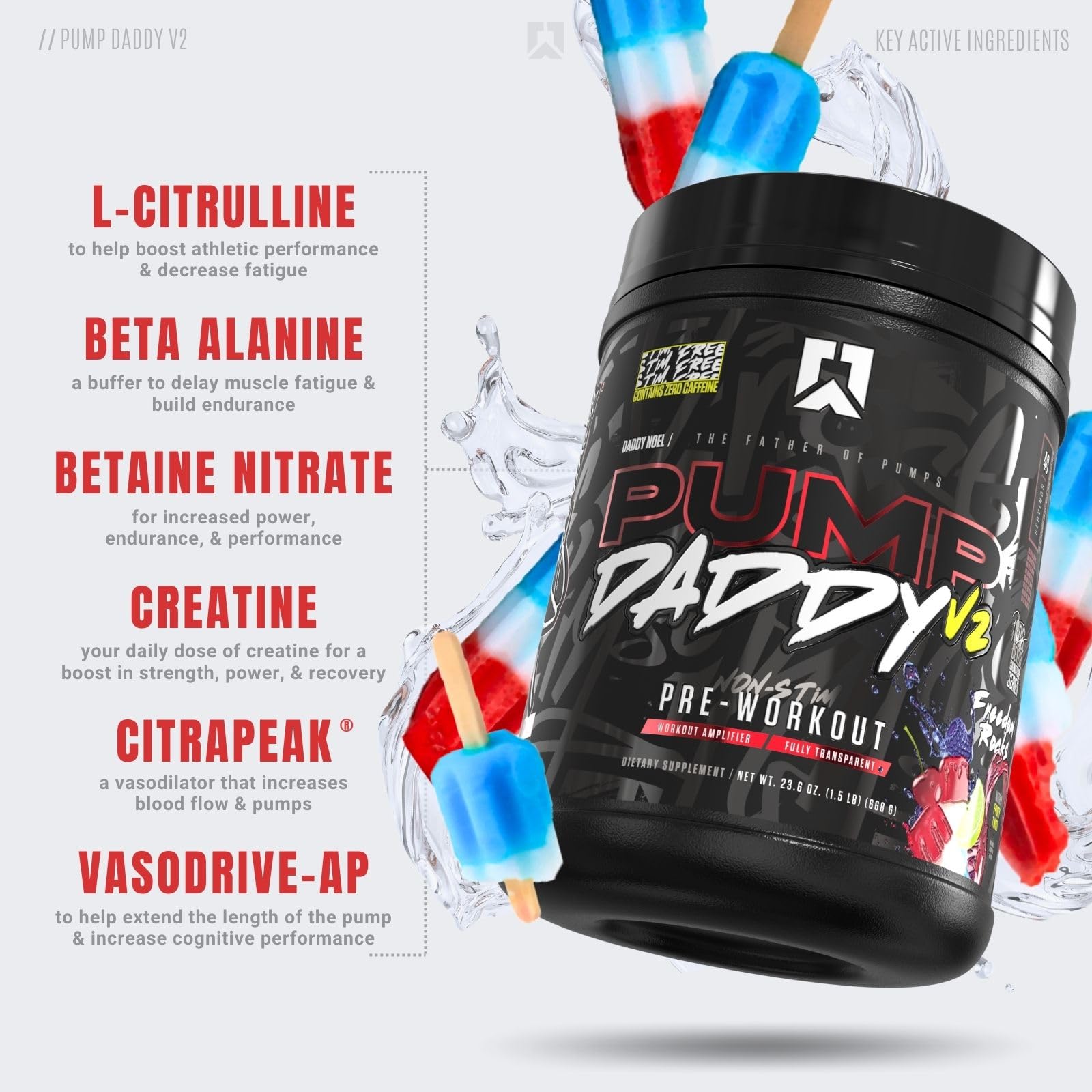 Foto 4 pulgar | Suplemento Ryse Up Pump Daddy V2  Antiestimulante  Preentrenamiento  40 Dosis - Venta Internacional.